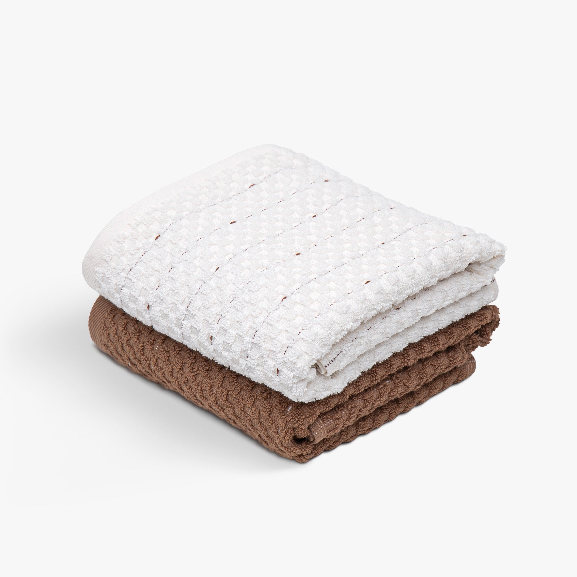 Parla Cotton Bouclé Dish Towel Set of 2 Cream-Brown