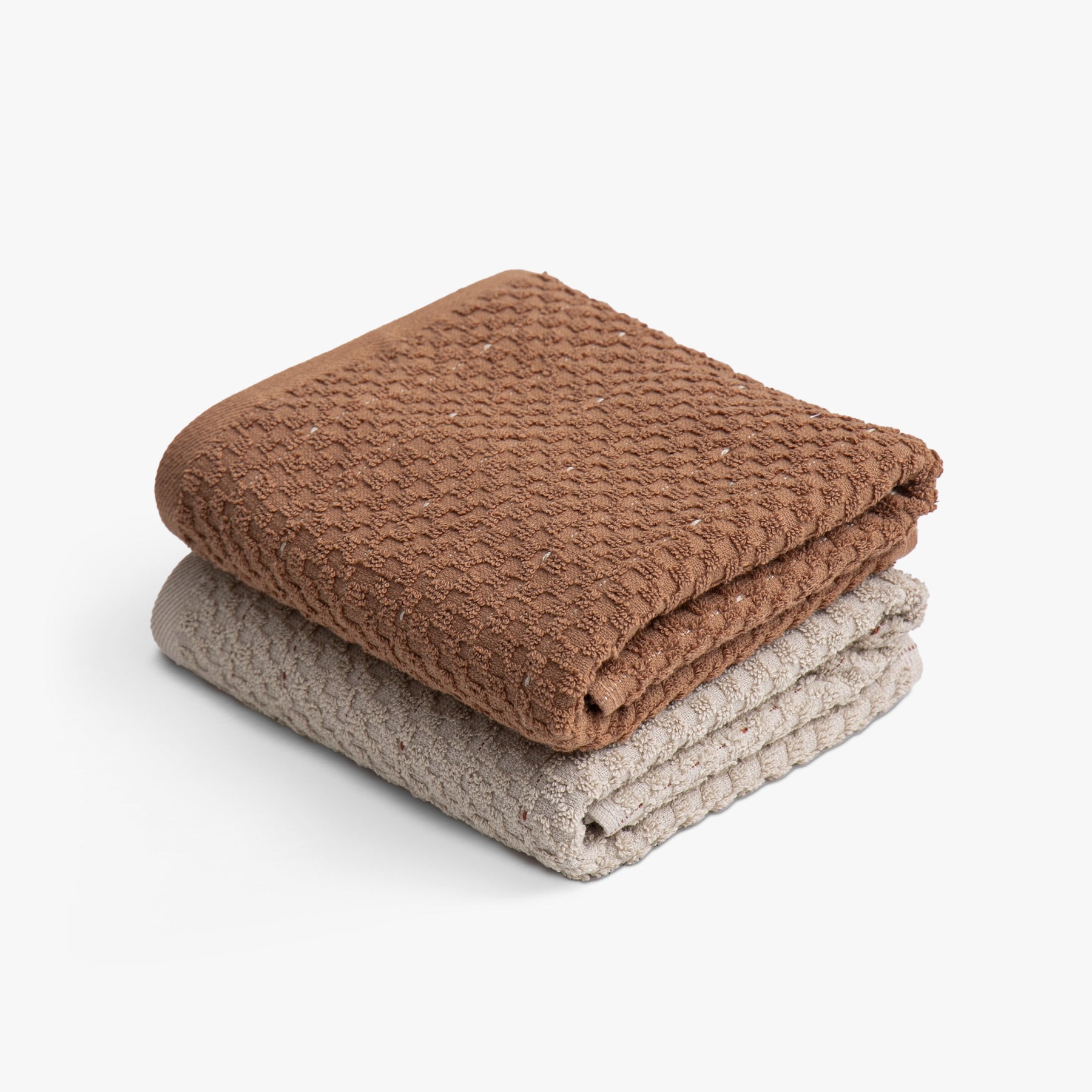 Parla Turkish Cotton Bouclé Dish Towel Set of 2 Beige-Brown