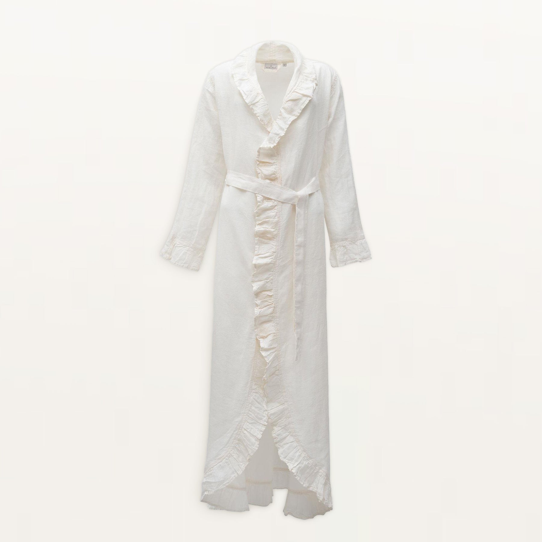 Miranda Woman Dressing Gown 100% Linen Garment Dyed Cream