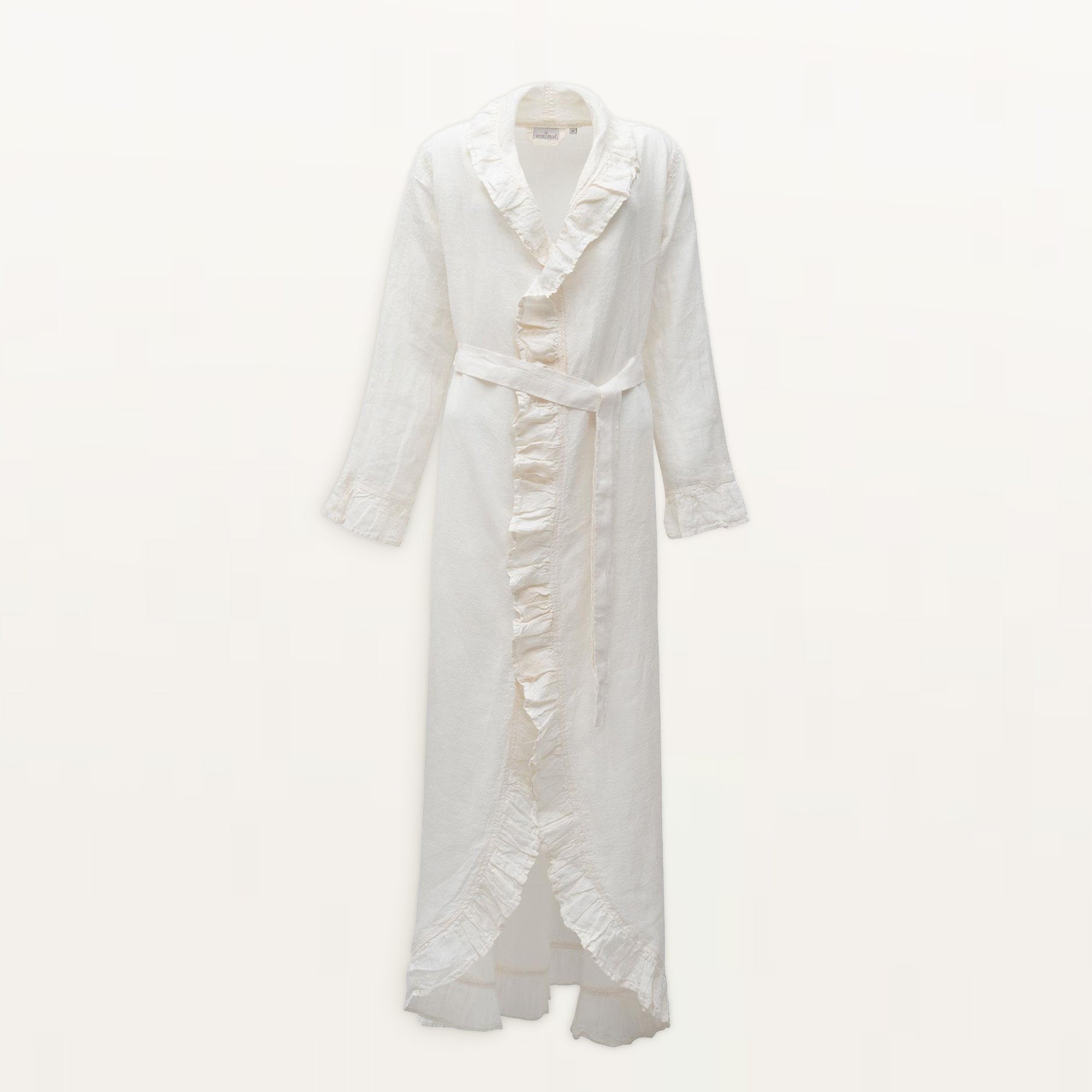 Miranda Woman Dressing Gown 100% Linen Garment Dyed Cream