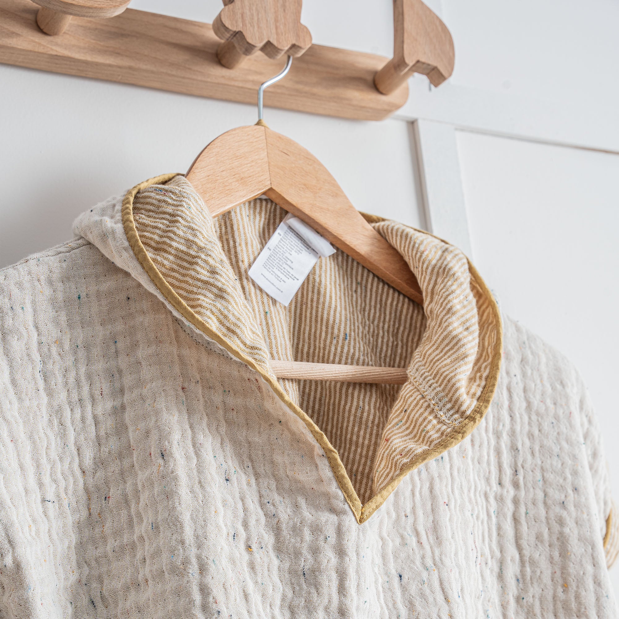 Melinda Organic Cotton Muslin Poncho Set Mustard