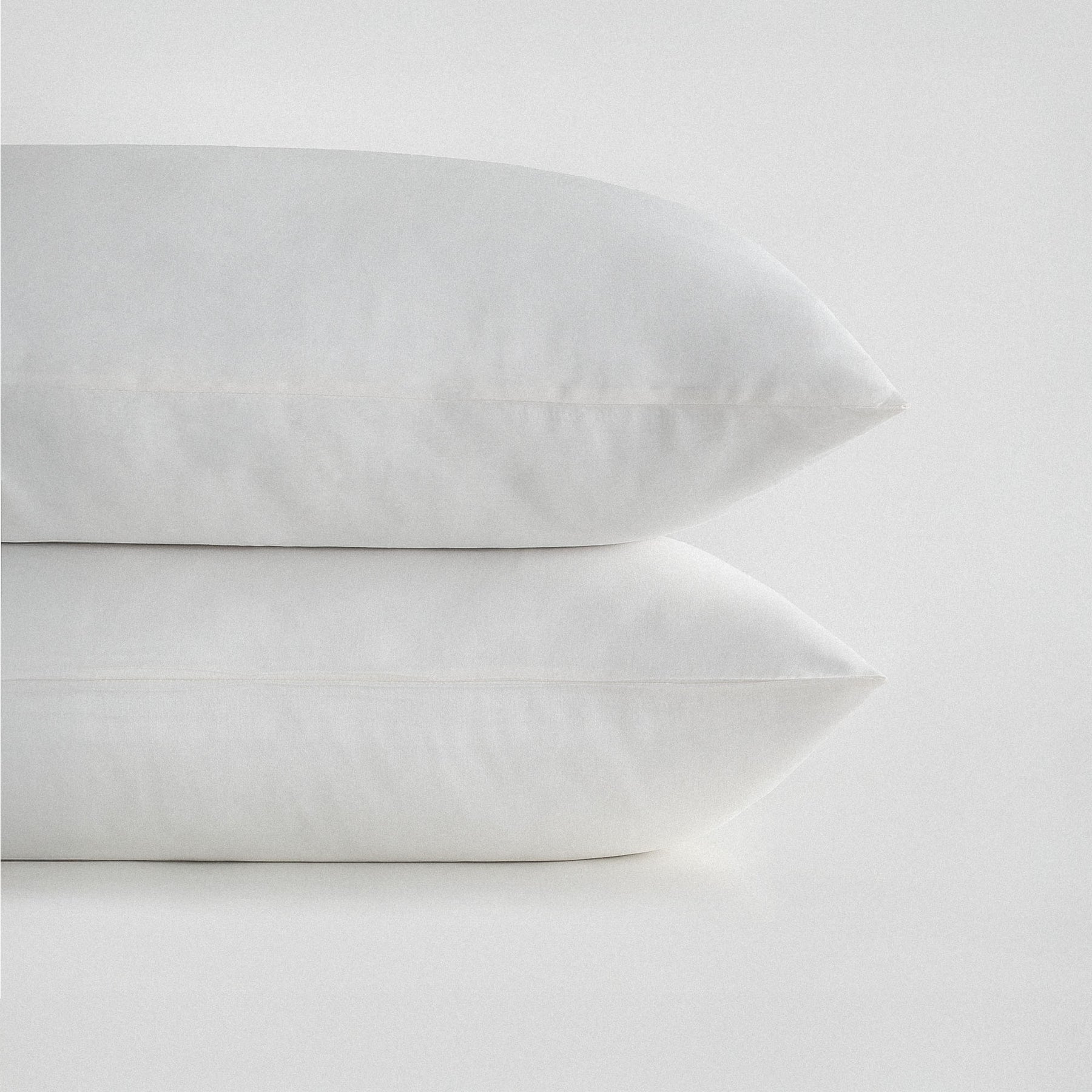 2-Pack Pillowcase Set 100% Organic Cotton Satin Cream 50x70 Cm