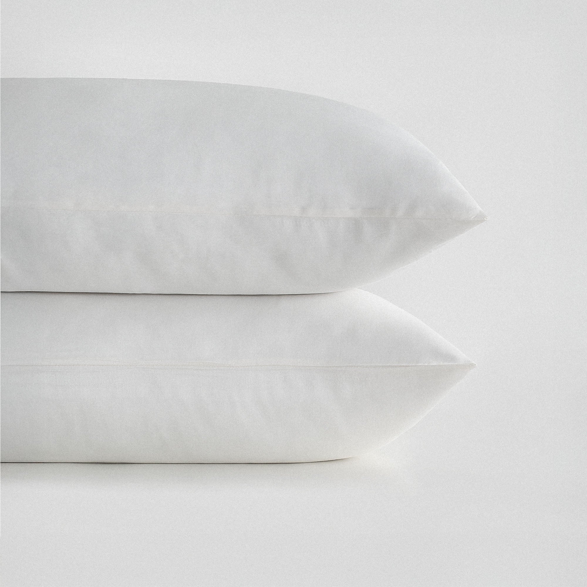2-Pack Pillowcase Set 100% Organic Cotton Satin Cream 50x70 Cm