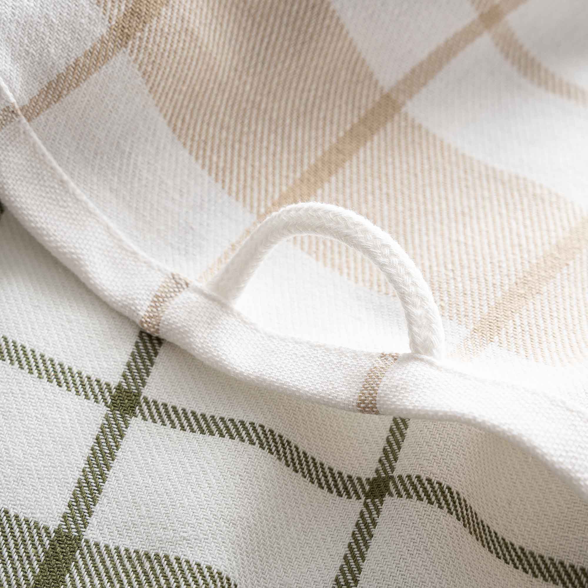 Esila Turkish Cotton Drying Cloth Set of 2 Beige/Green