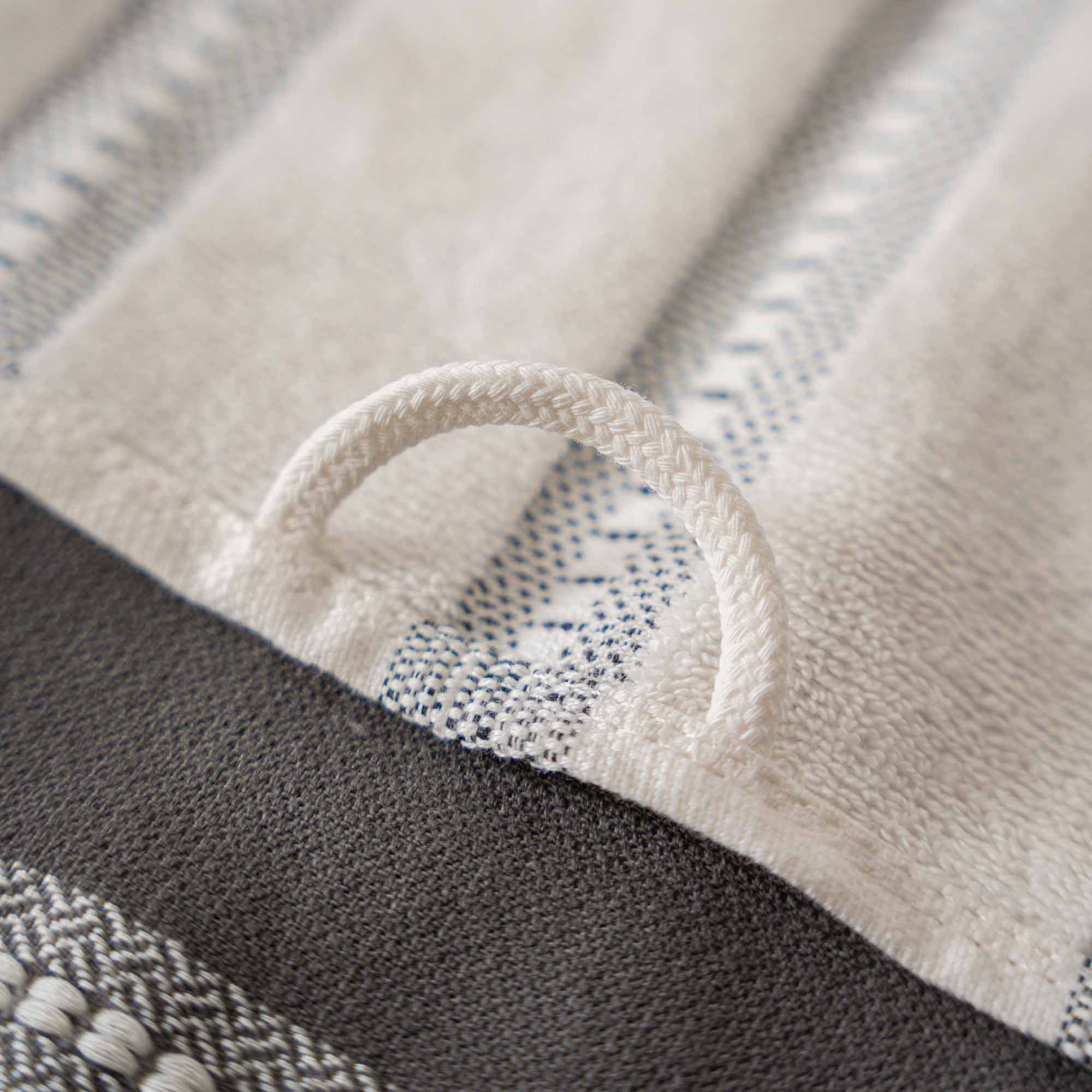 Neva Turkish Cotton Bouclé Dish Towel Set of 2 Cream/Anthracite