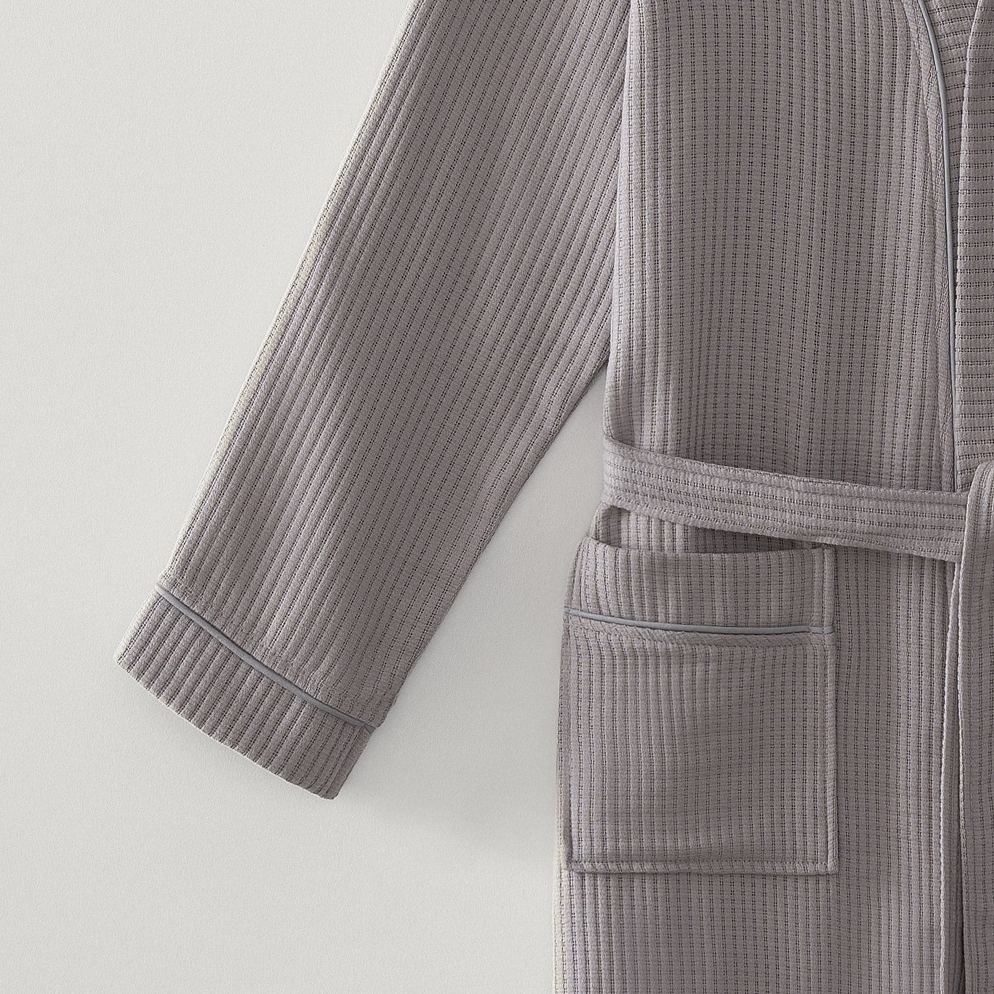 Alessa Organic Turkish Cotton Pique Men's Bathrobe Gray