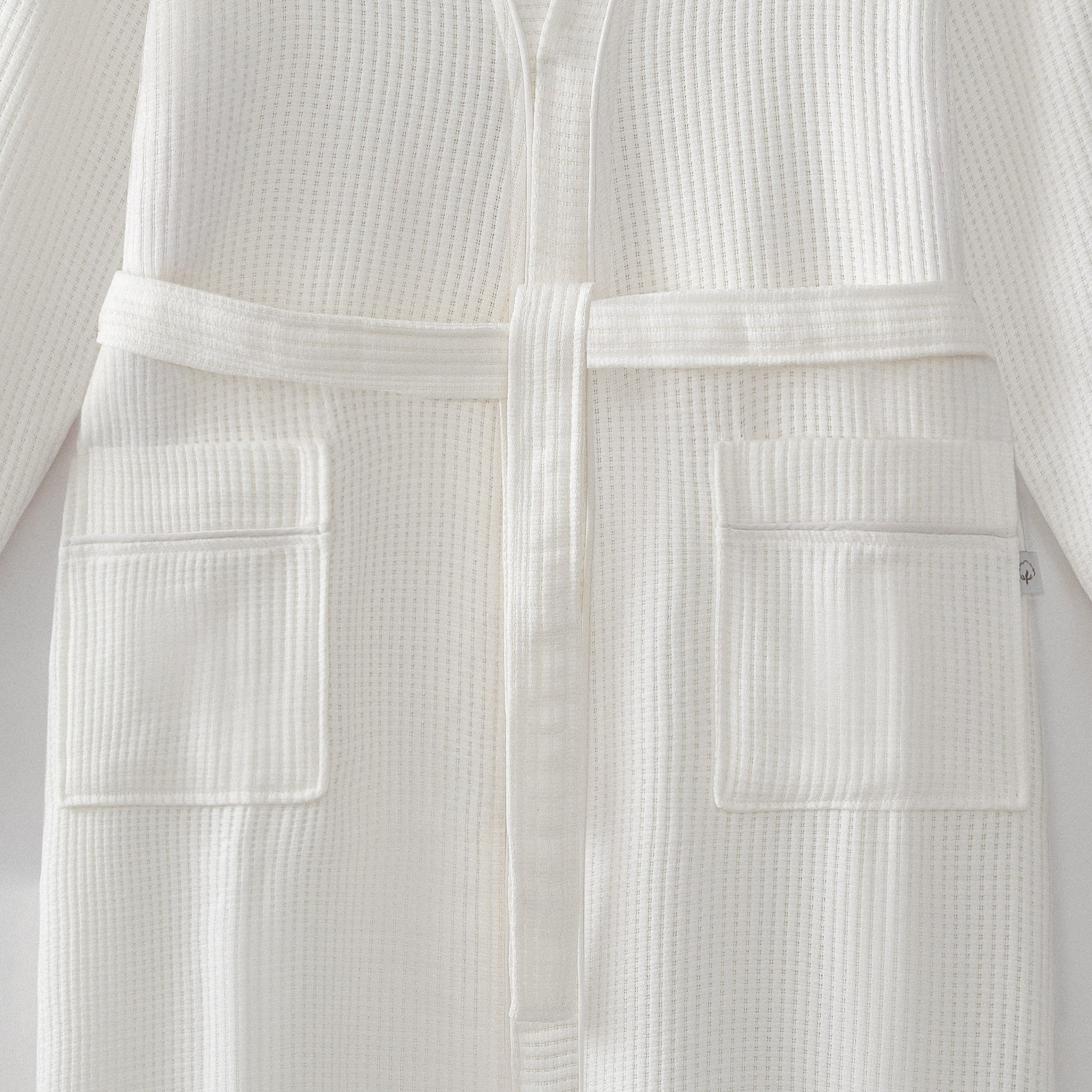 Alessa Organic Turkish Cotton Pique Men's Bathrobe Cream