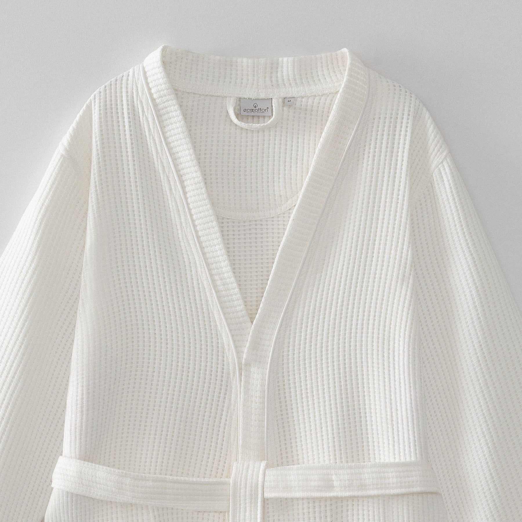 Alessa Organic Turkish Cotton Pique Men's Bathrobe Cream