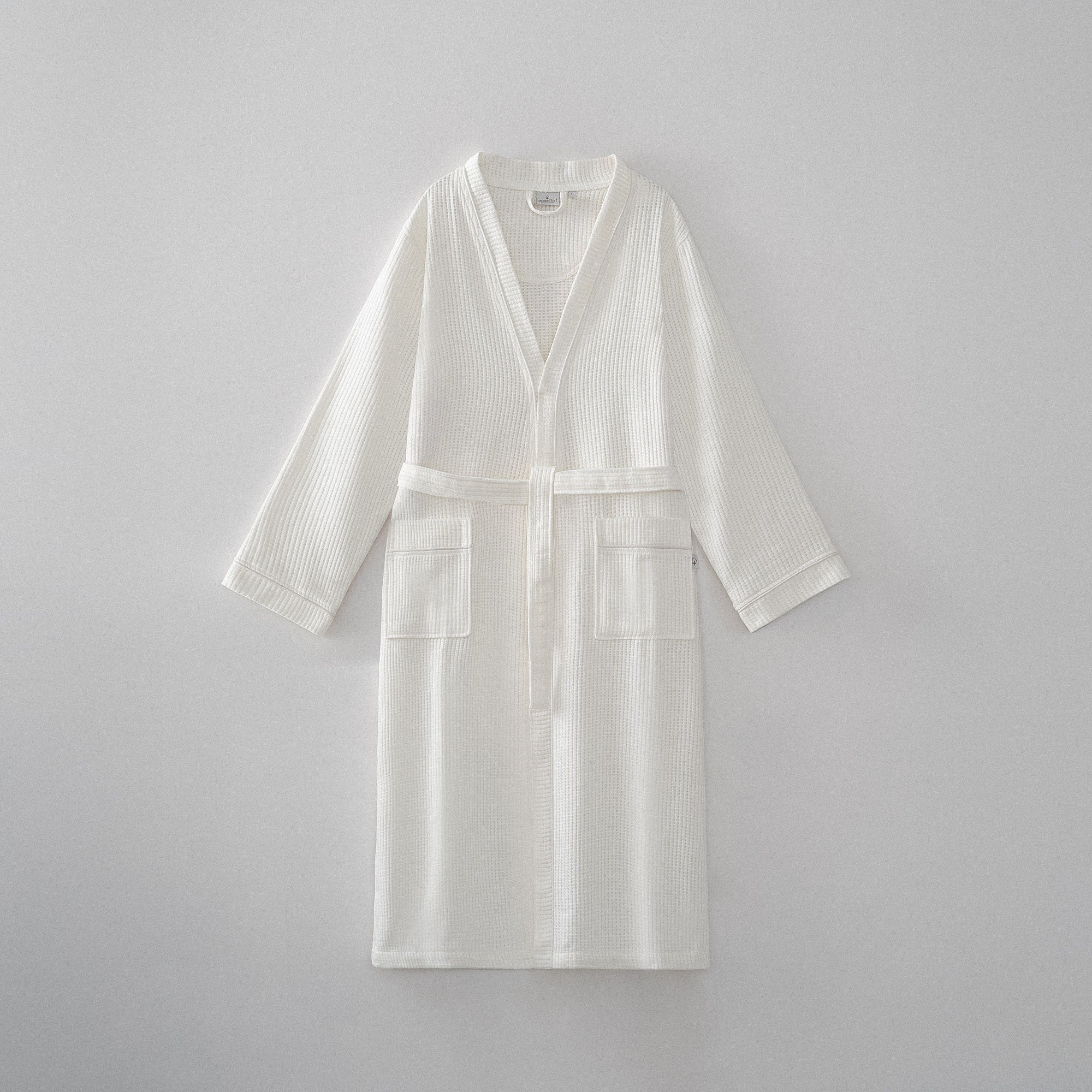 Alessa Organic Turkish Cotton Pique Men's Bathrobe Cream