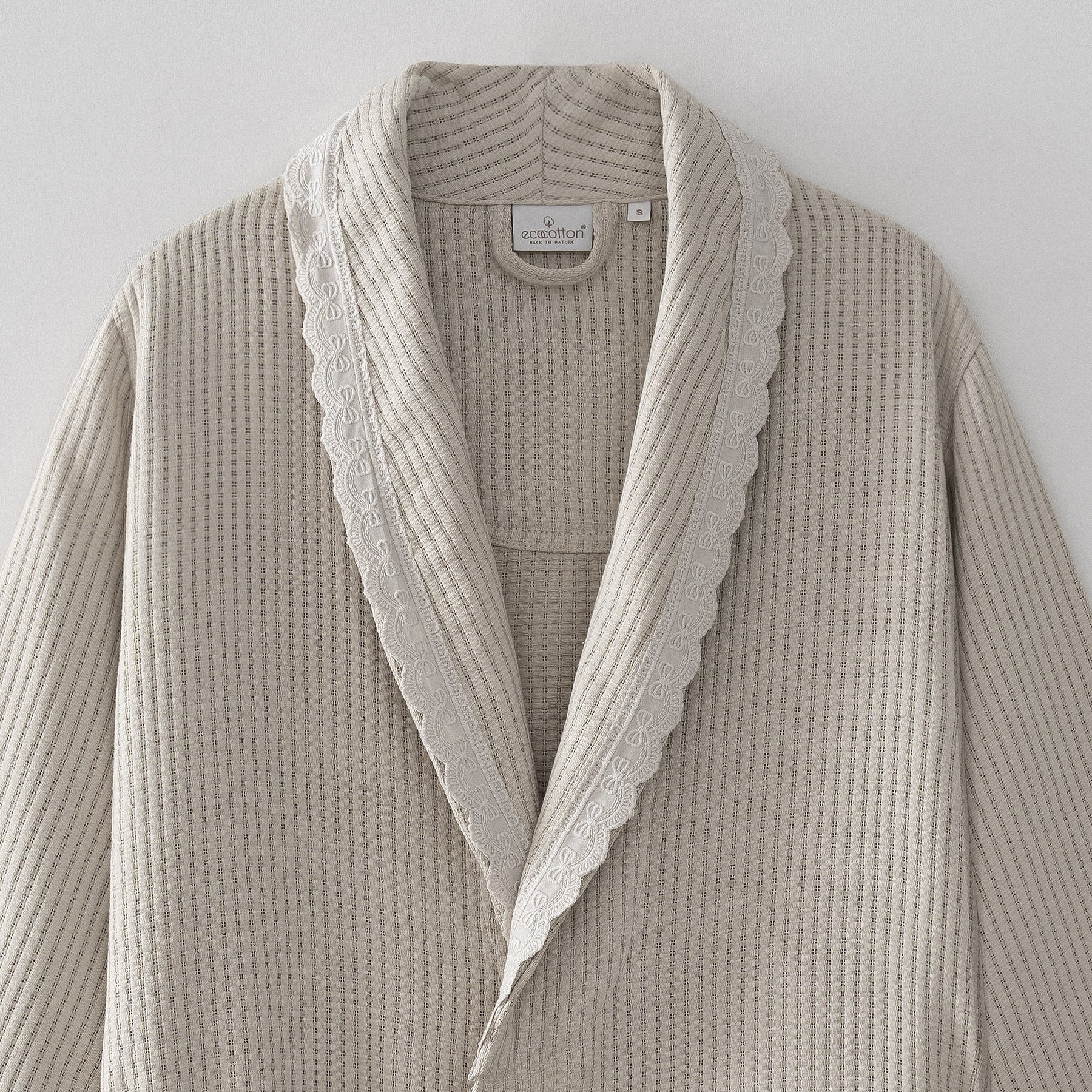 Alessa Organic Turkish Cotton Pique Women's Bathrobe Beige