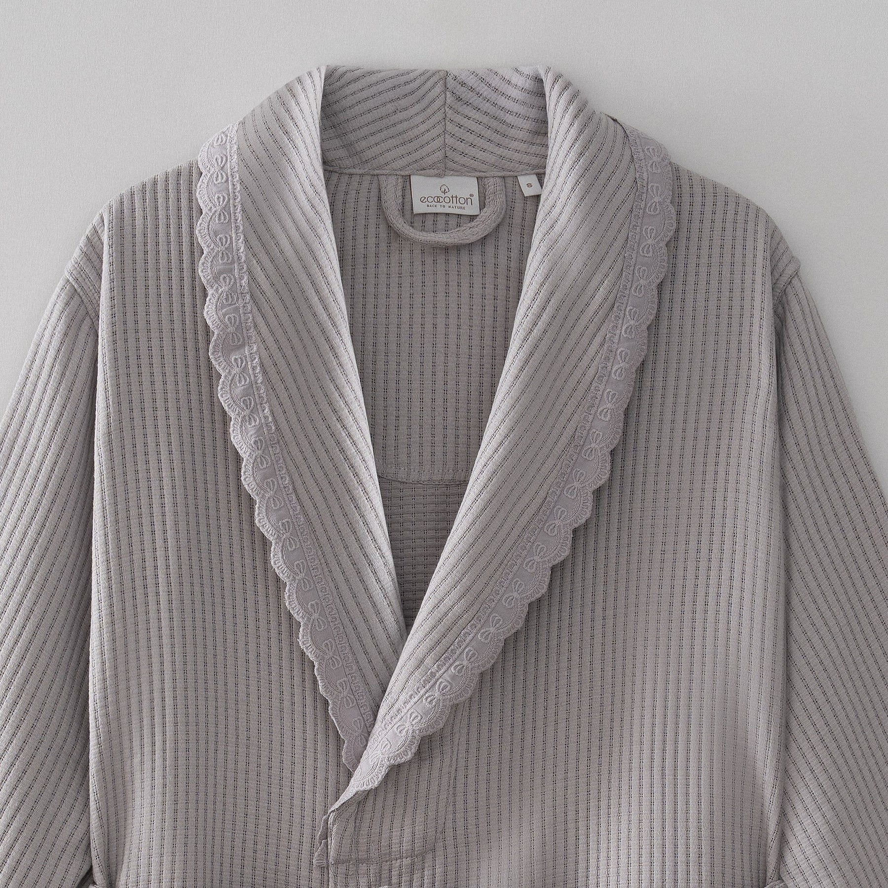 Alessa Organic Turkish Cotton Pique Women's Bathrobe Gray