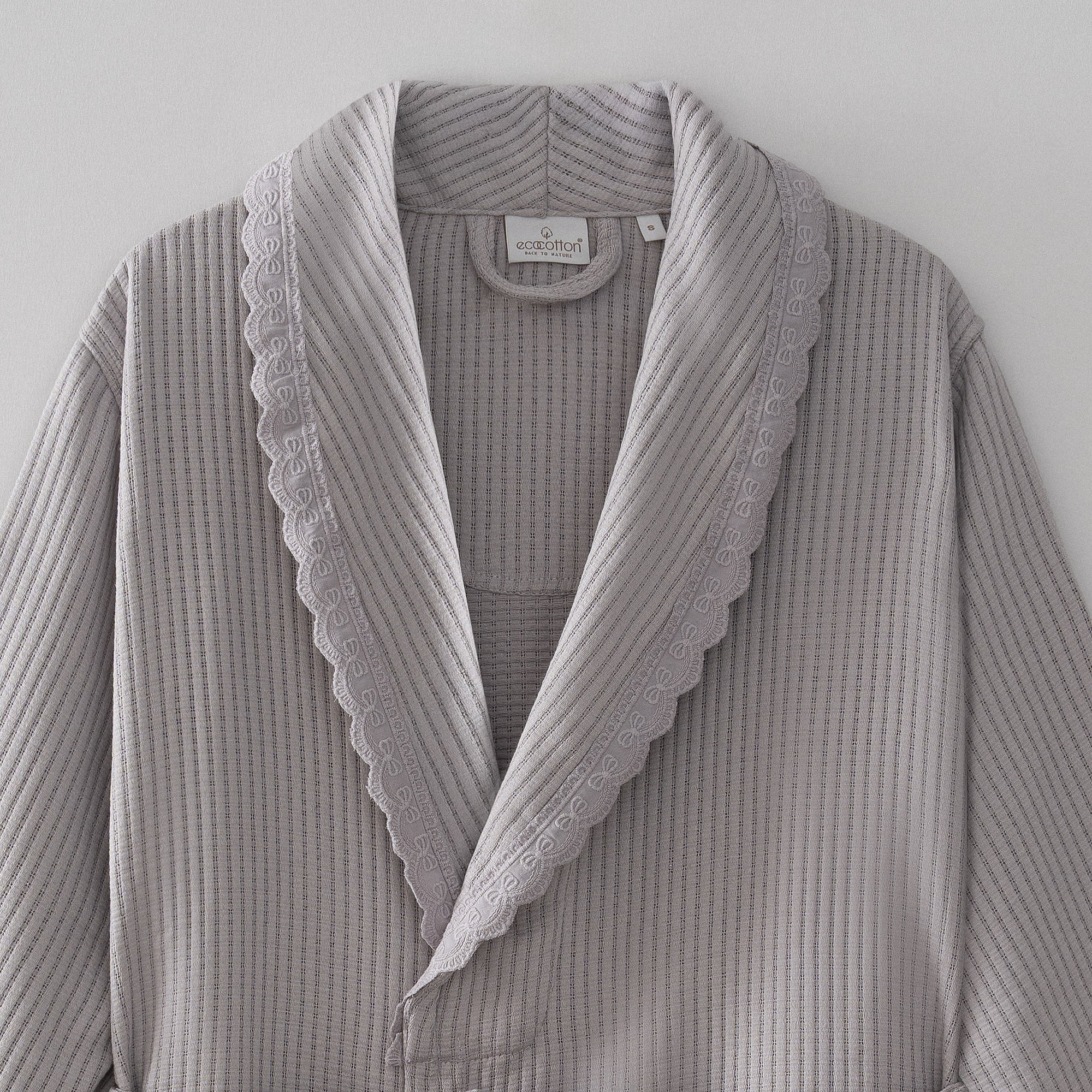 Alessa Organic Turkish Cotton Pique Women's Bathrobe Gray
