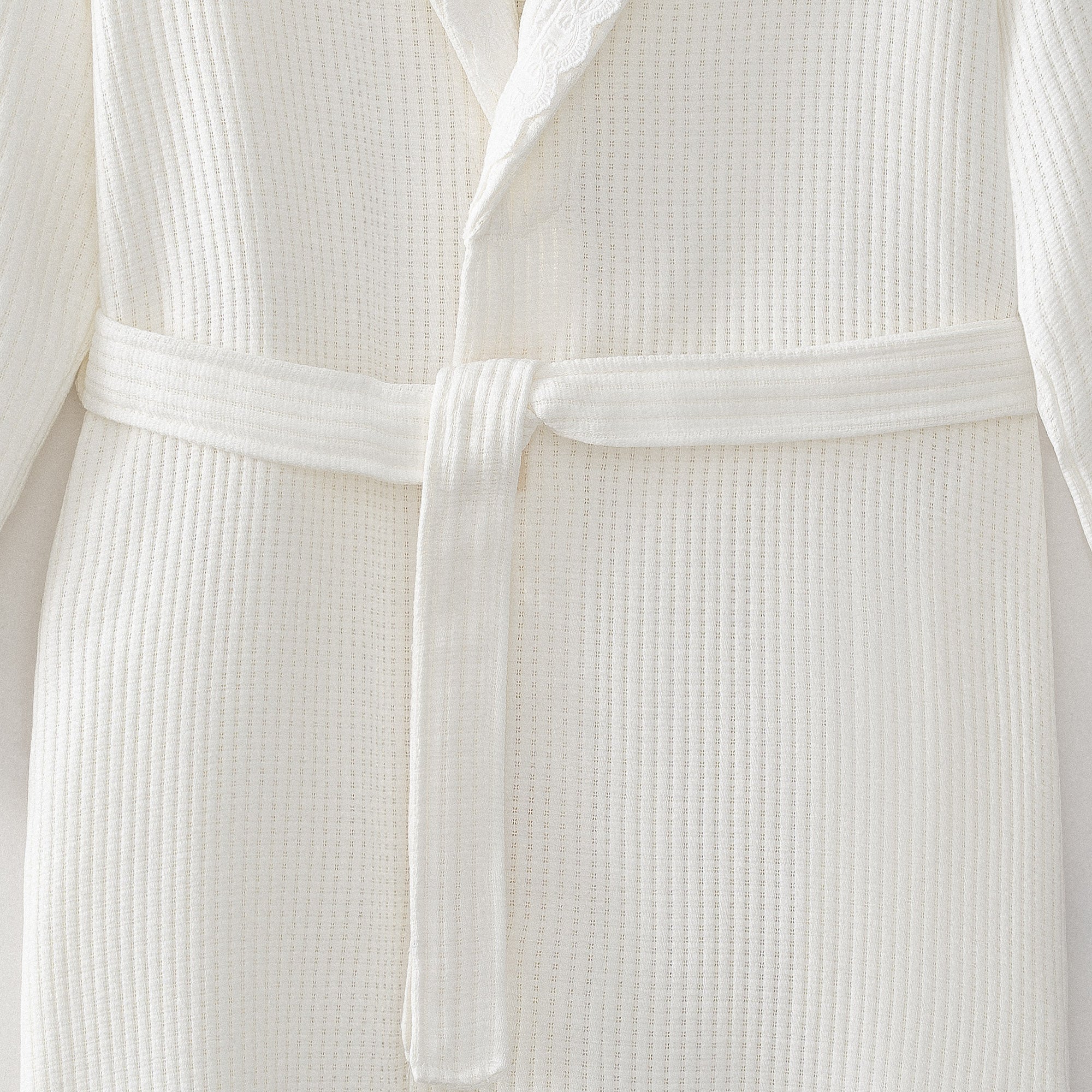Alessa Organic Turkish Cotton Pique Women's Bathrobe Cream