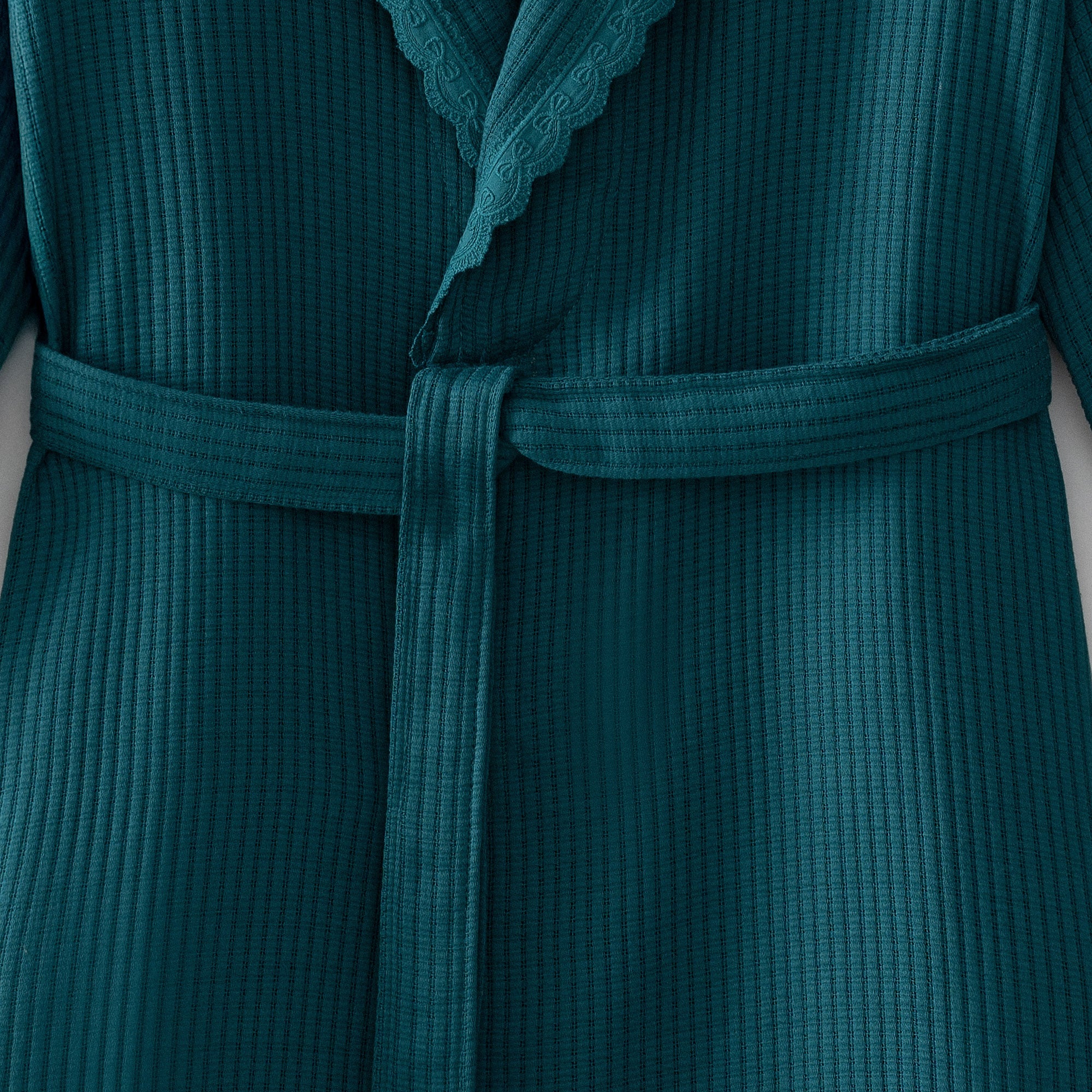 Alessa Organic Turkish Cotton Pique Women's Bathrobe Petrol