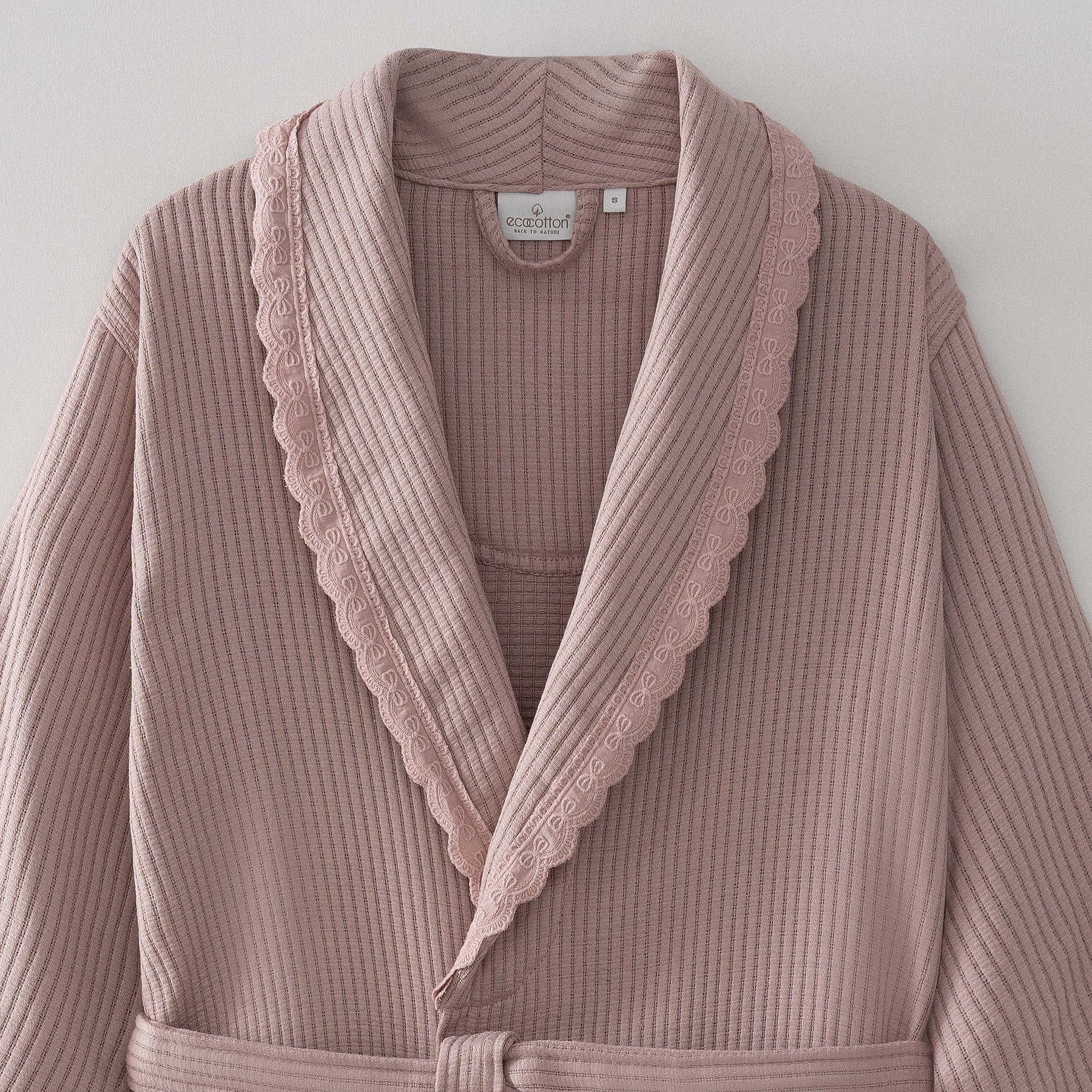 Alessa Organic Turkish Cotton Pique Women's Bathrobe Powder