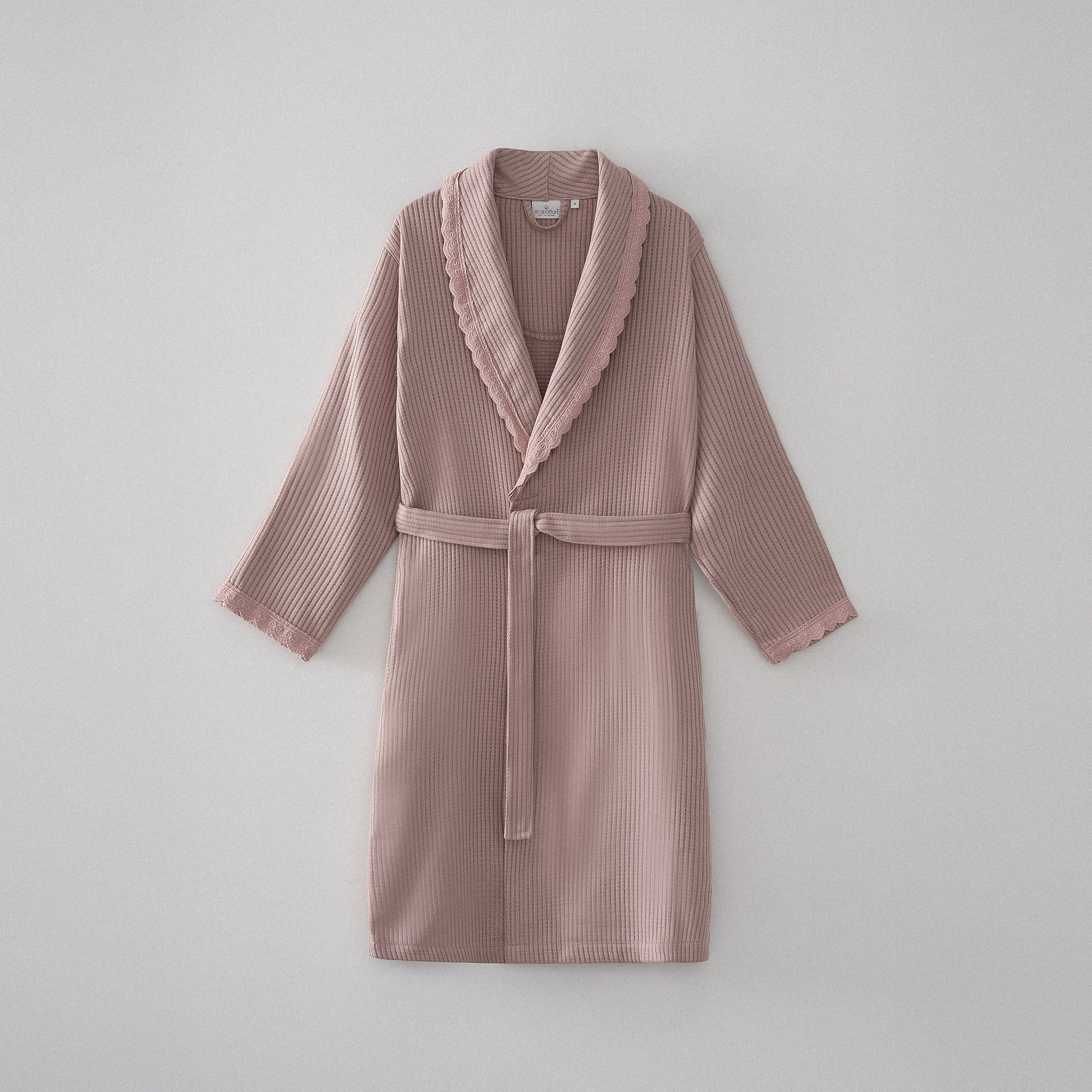 Alessa Organic Turkish Cotton Pique Women's Bathrobe Powder