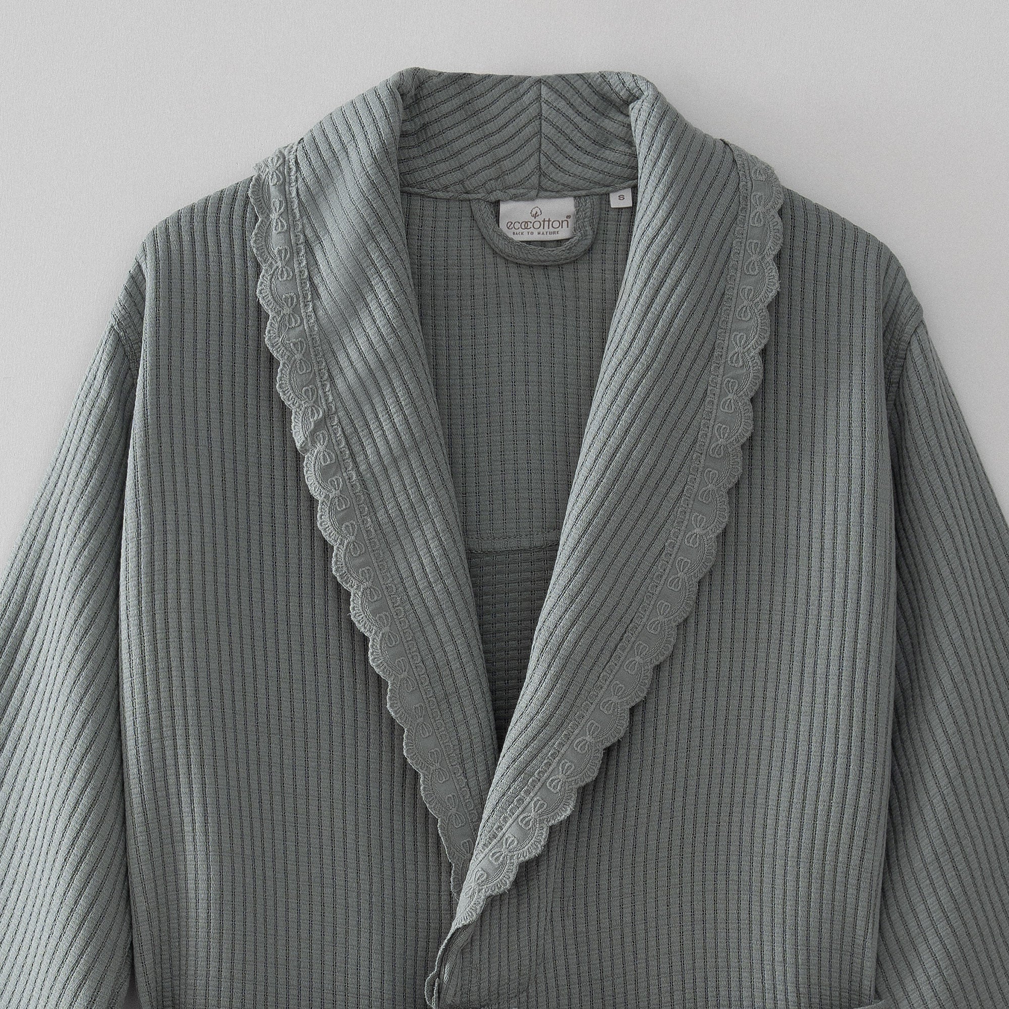 Alessa Organic Turkish Cotton Pique Women's Bathrobe Green