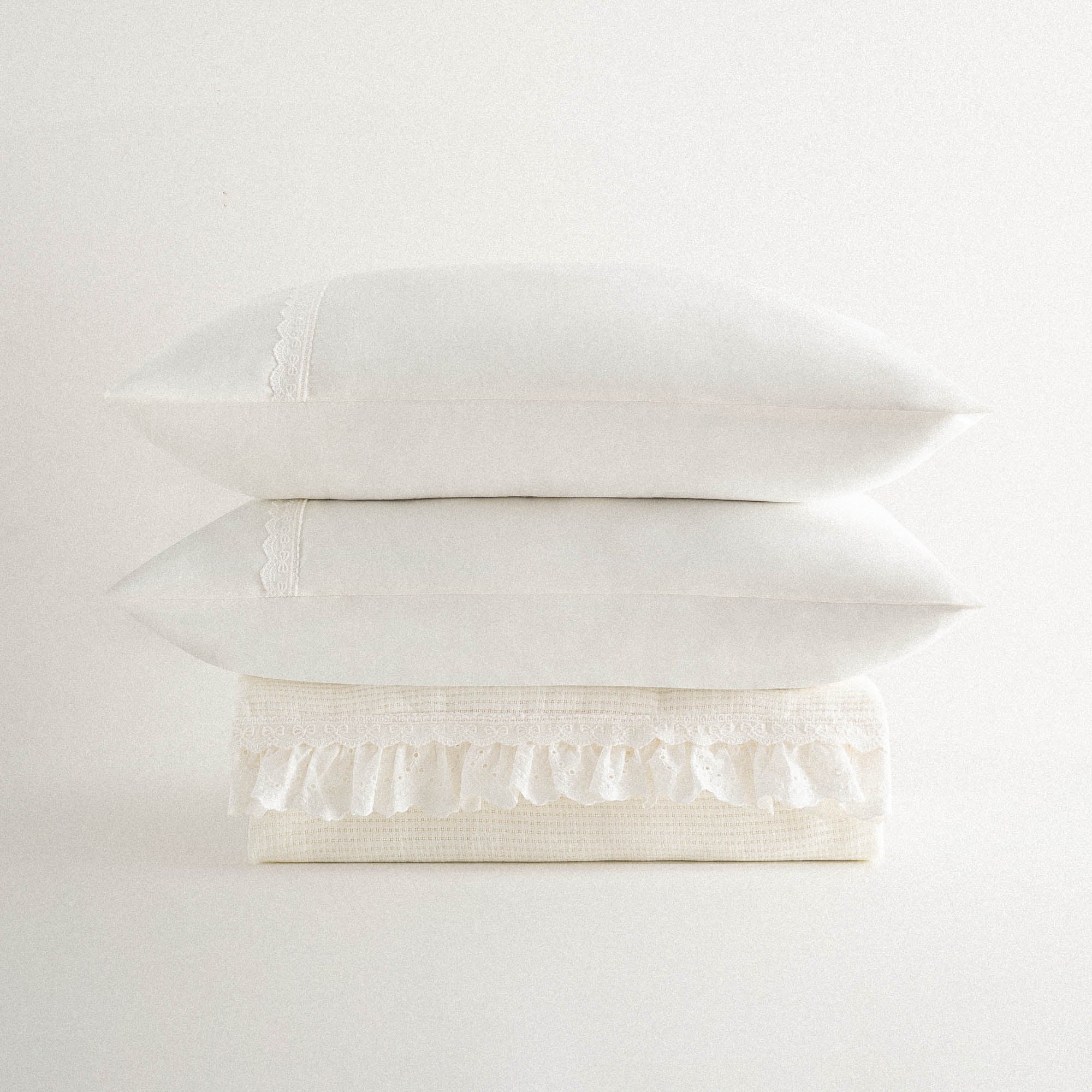 Alessa Organic Cotton Jacquard Double Pique Set Cream