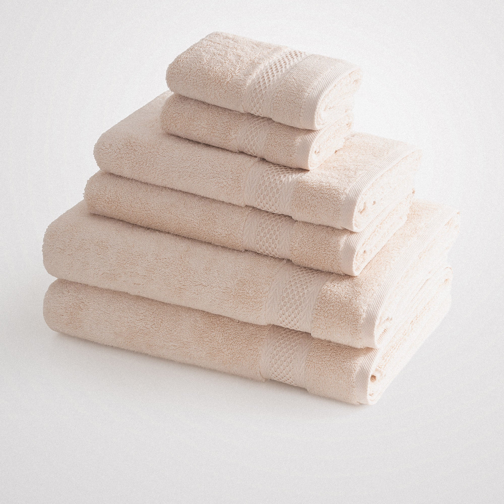 Auraline Organic Turkish Cotton Bath Towel Set of 6 Light Salmon