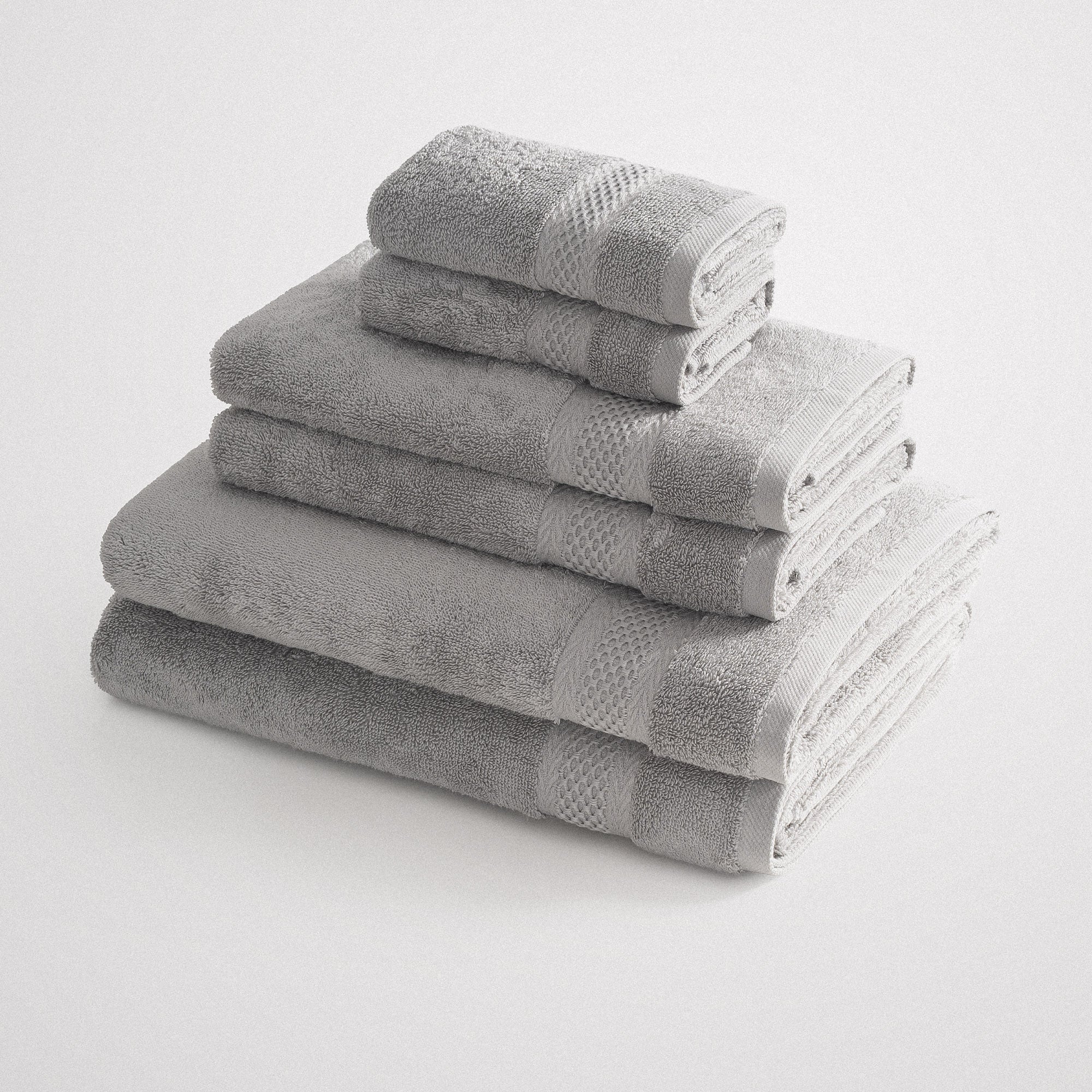 Auraline Organic Turkish Cotton Bath Towel Set of 6 Dark Gray