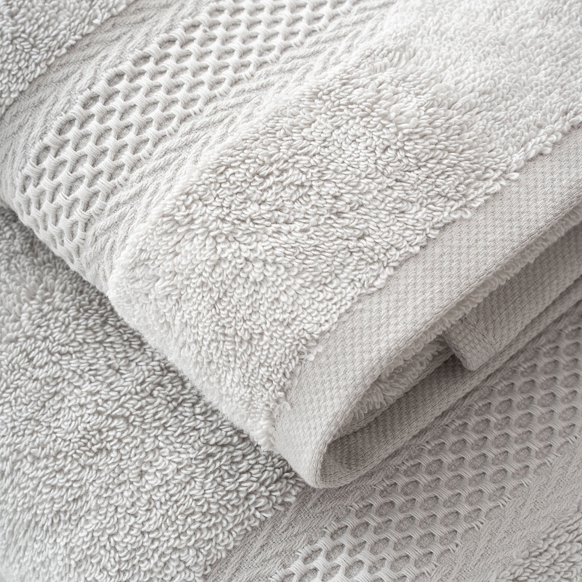 Auraline Organic Turkish Cotton Bath Towel Set of 6 Gray