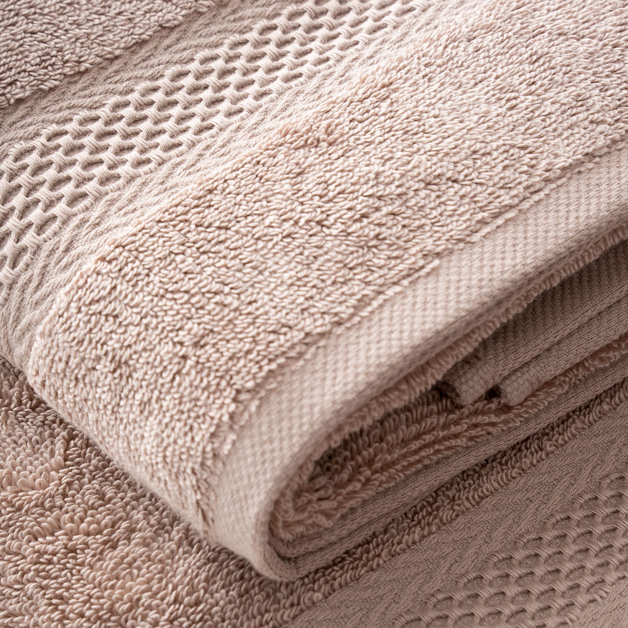 Auraline Organic Turkish Cotton Bath Towel Set of 6 Powder