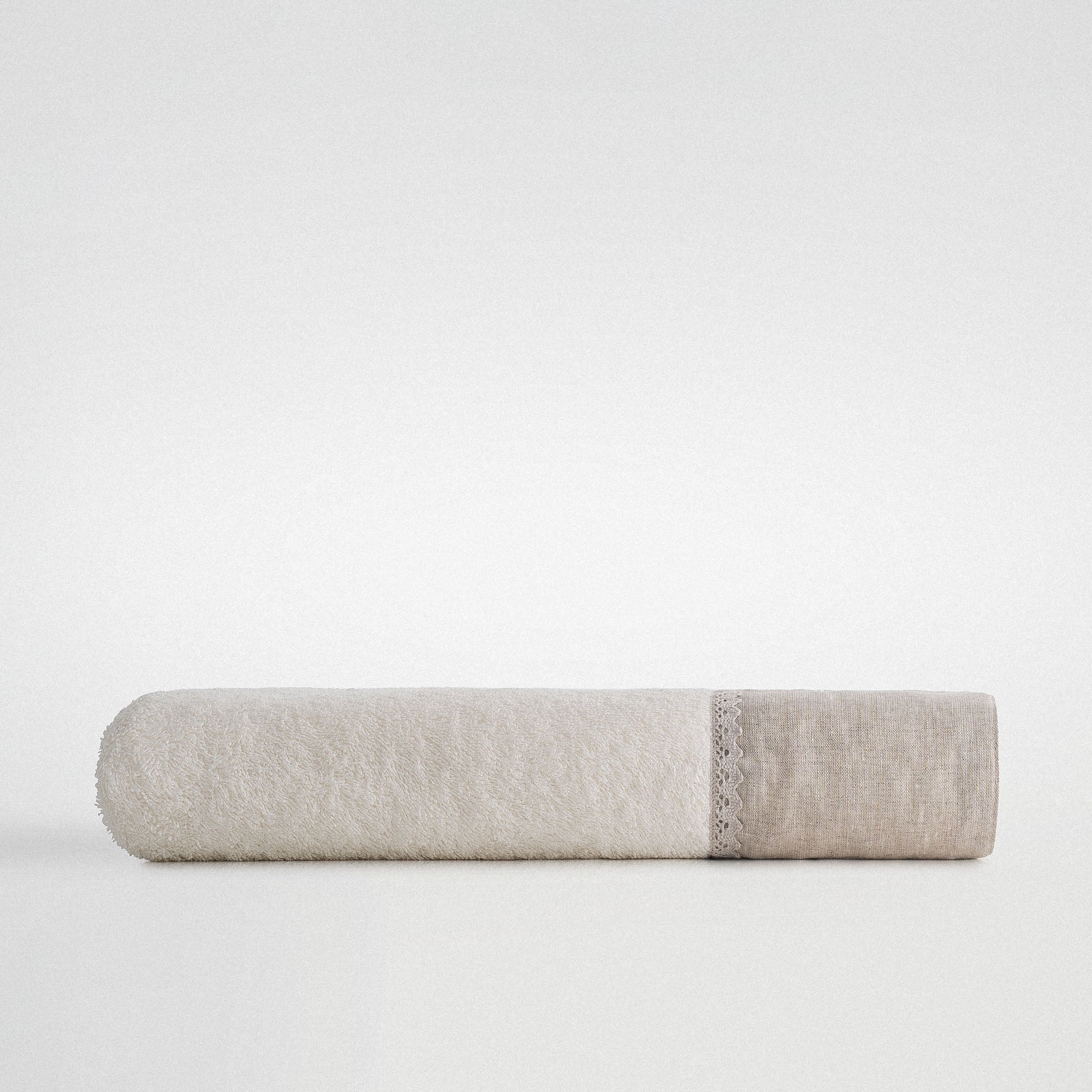 Ayliz Bath Towel 100% Organic Cotton Hand Embroidery Cream 80x150 Cm