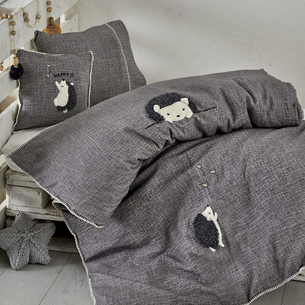 Migala Organic Cotton Muslin Baby Bedding Set Gray