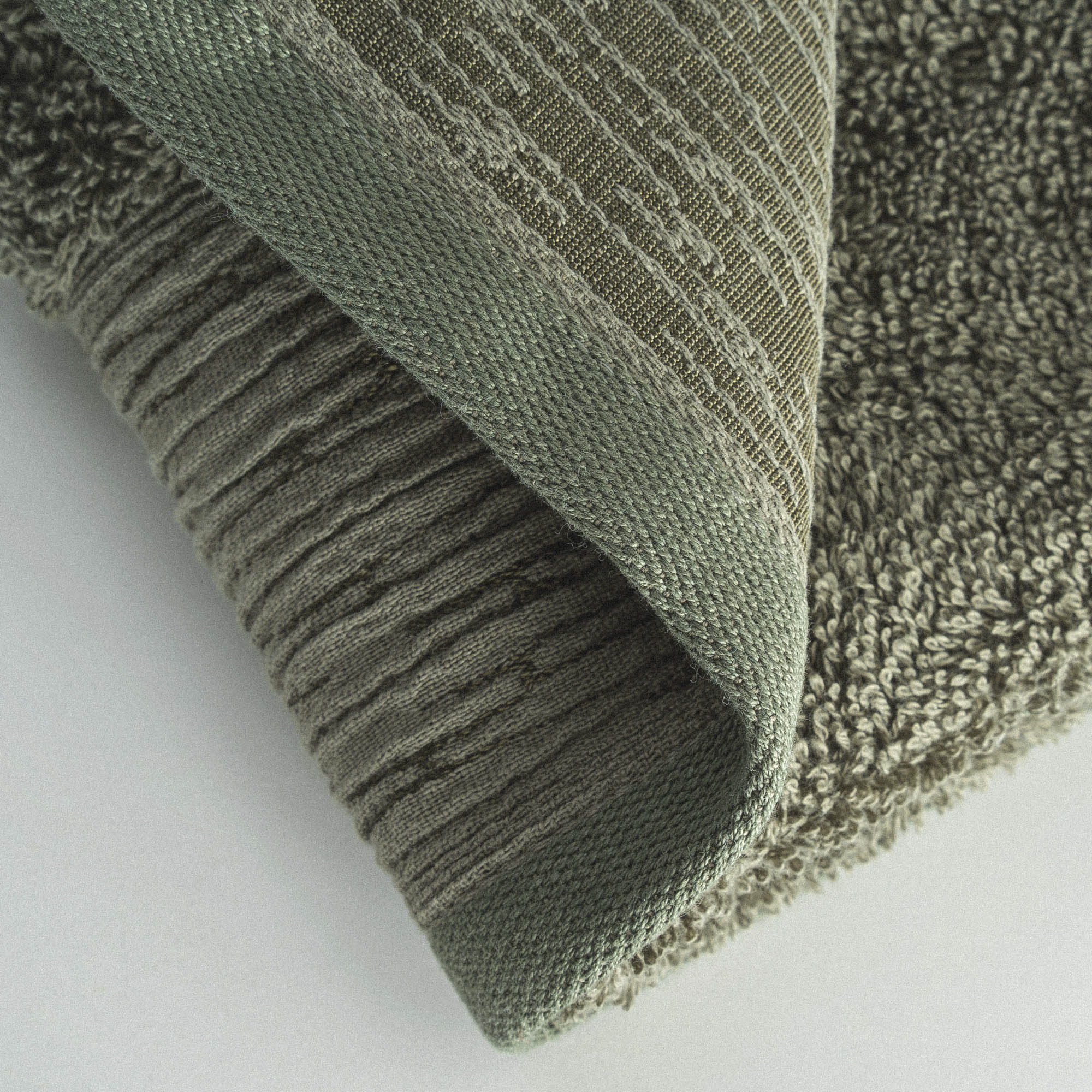 Derin Hand Face Towel %100 Organic Cotton Embroidery Green 50X90 Cm