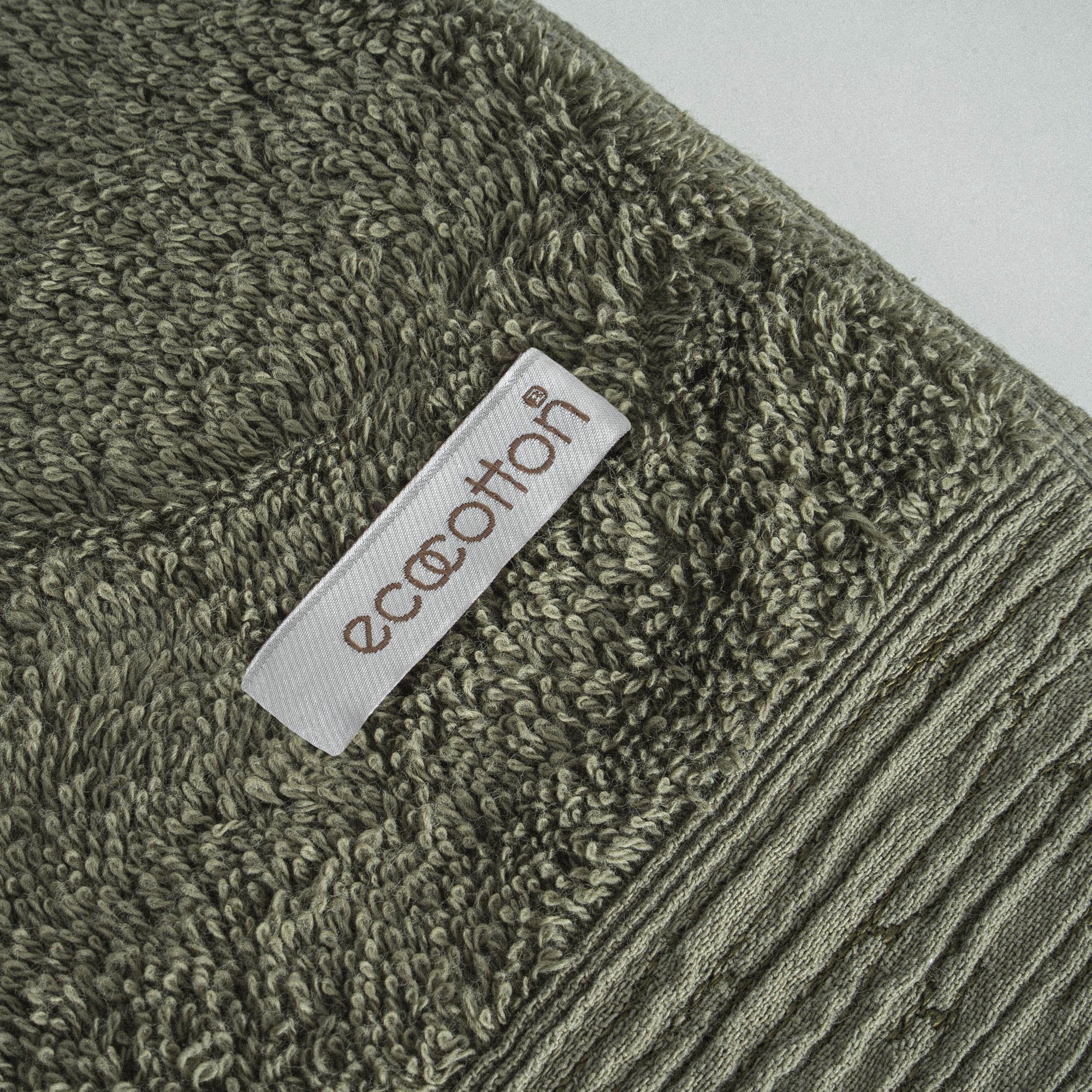 Derin Hand Face Towel %100 Organic Cotton Embroidery Green 50X90 Cm