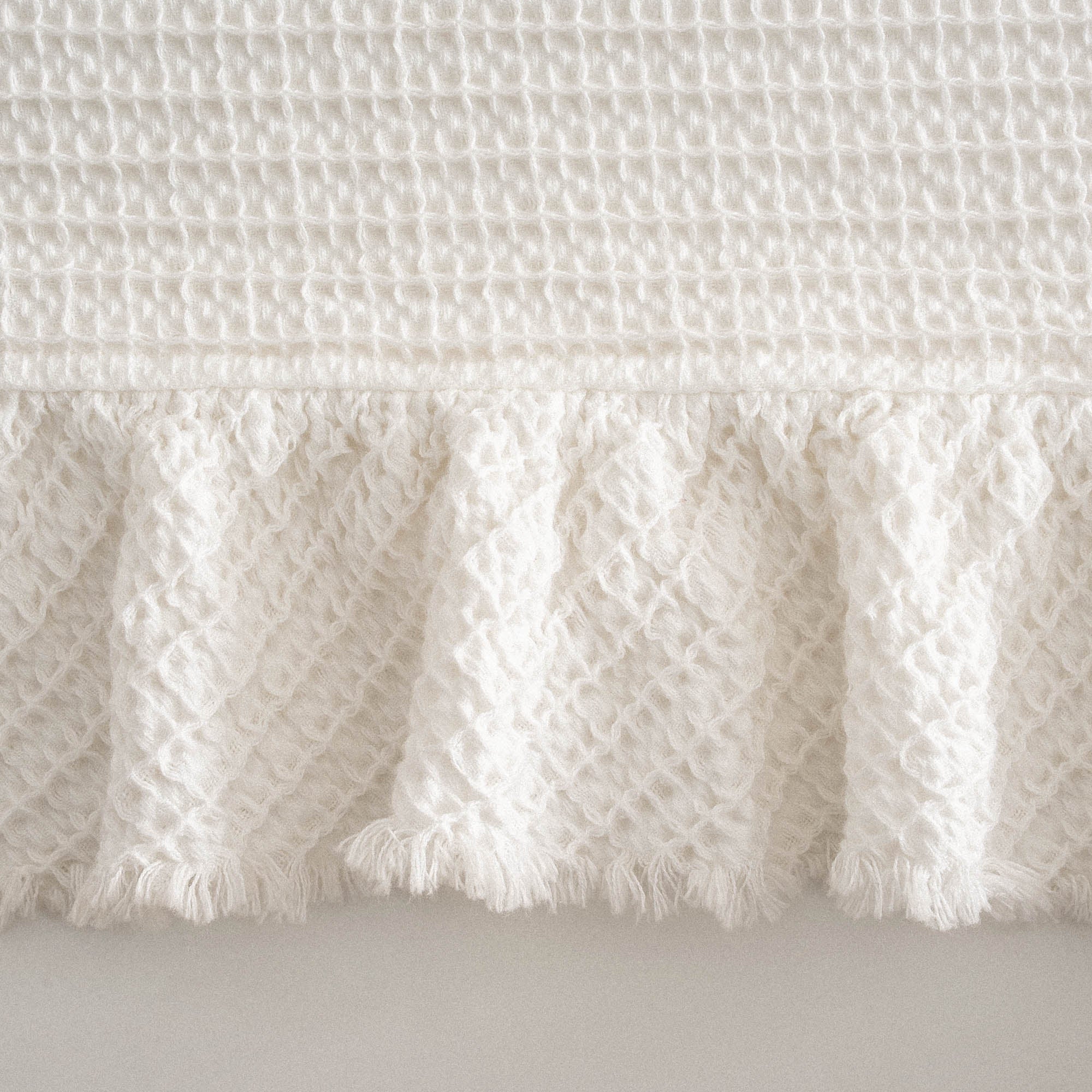 Dina Organic Cotton Pique Double Bedspread Cream