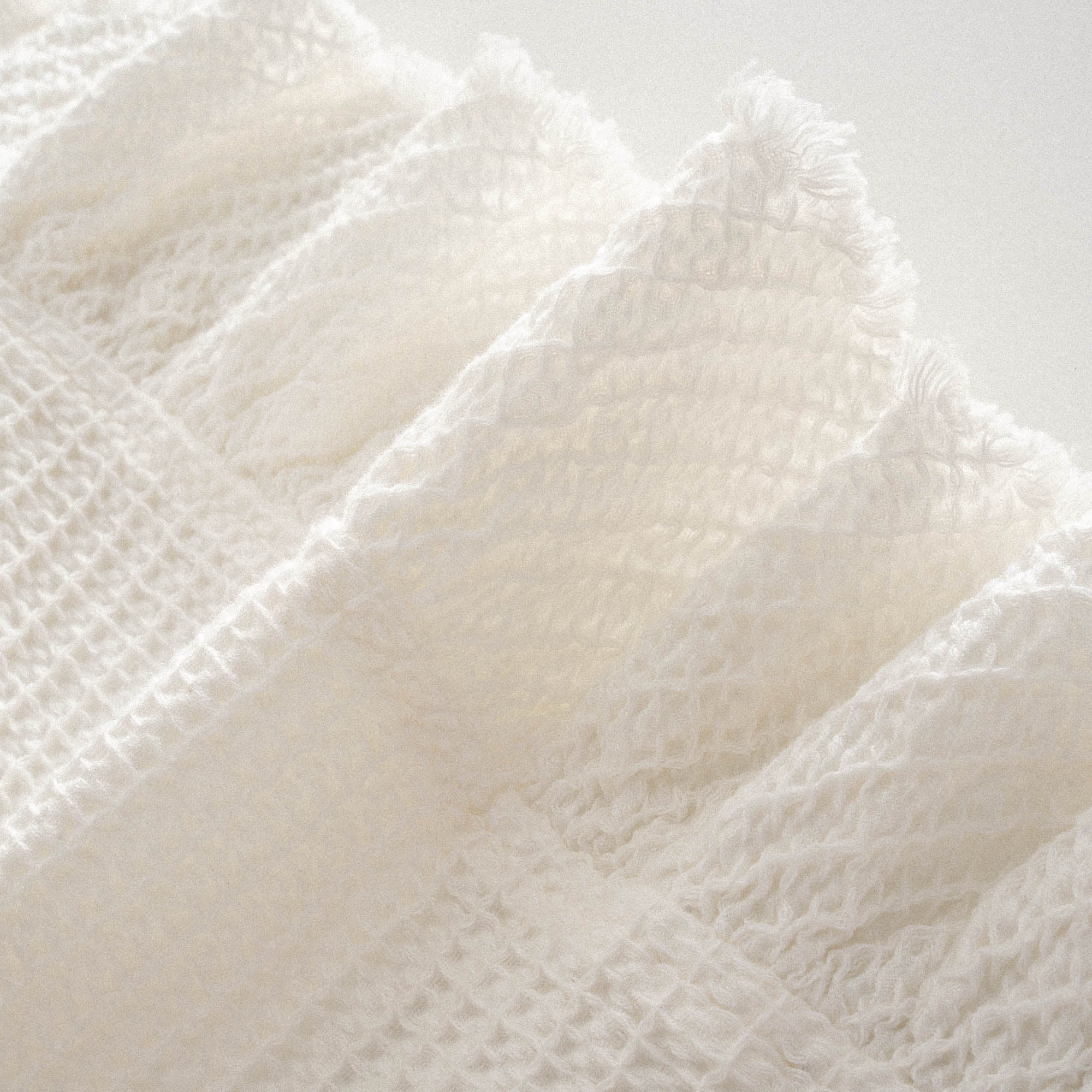 Dina Organic Cotton Pique Double Bedspread Cream