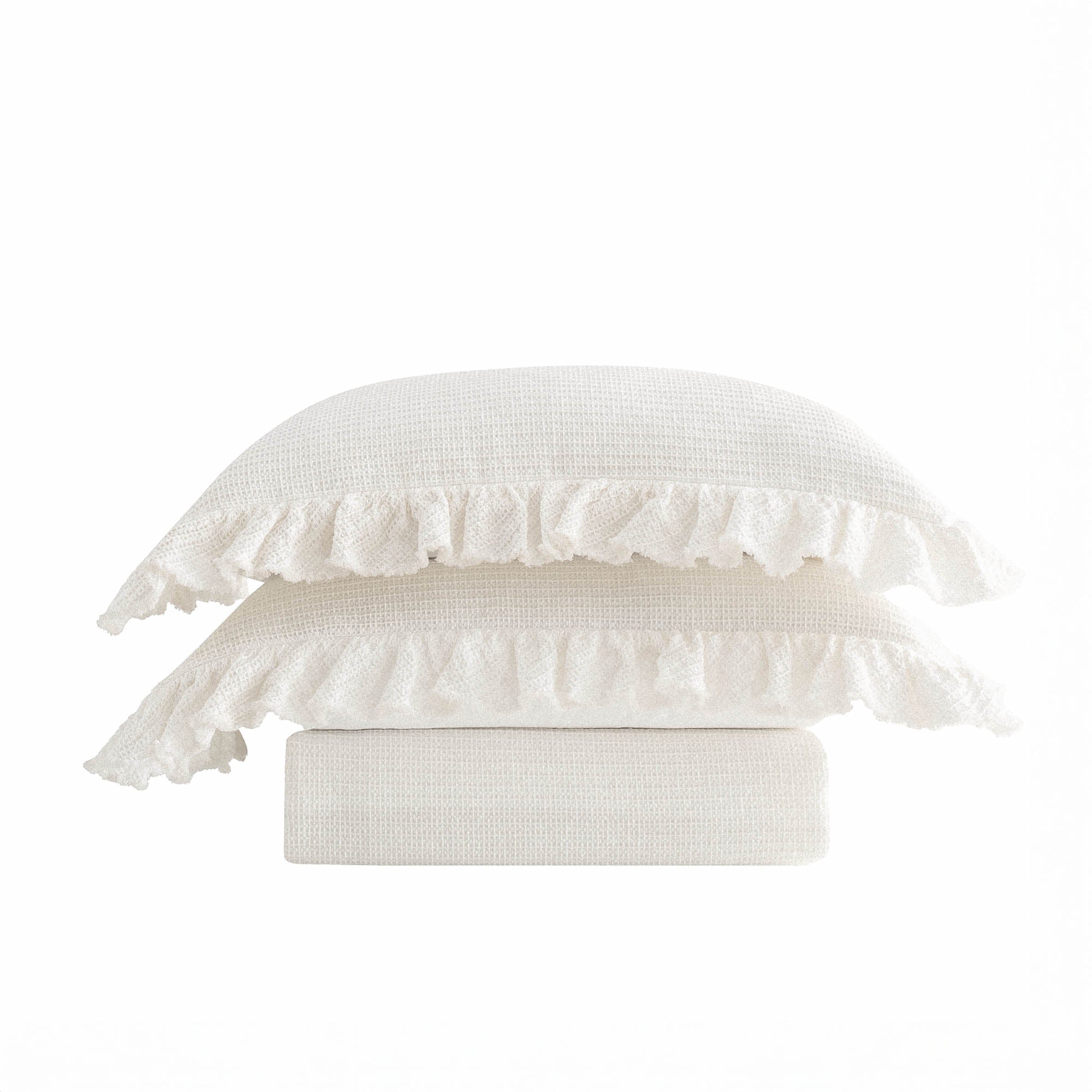 Dina Organic Cotton Pique Double Bedspread Cream