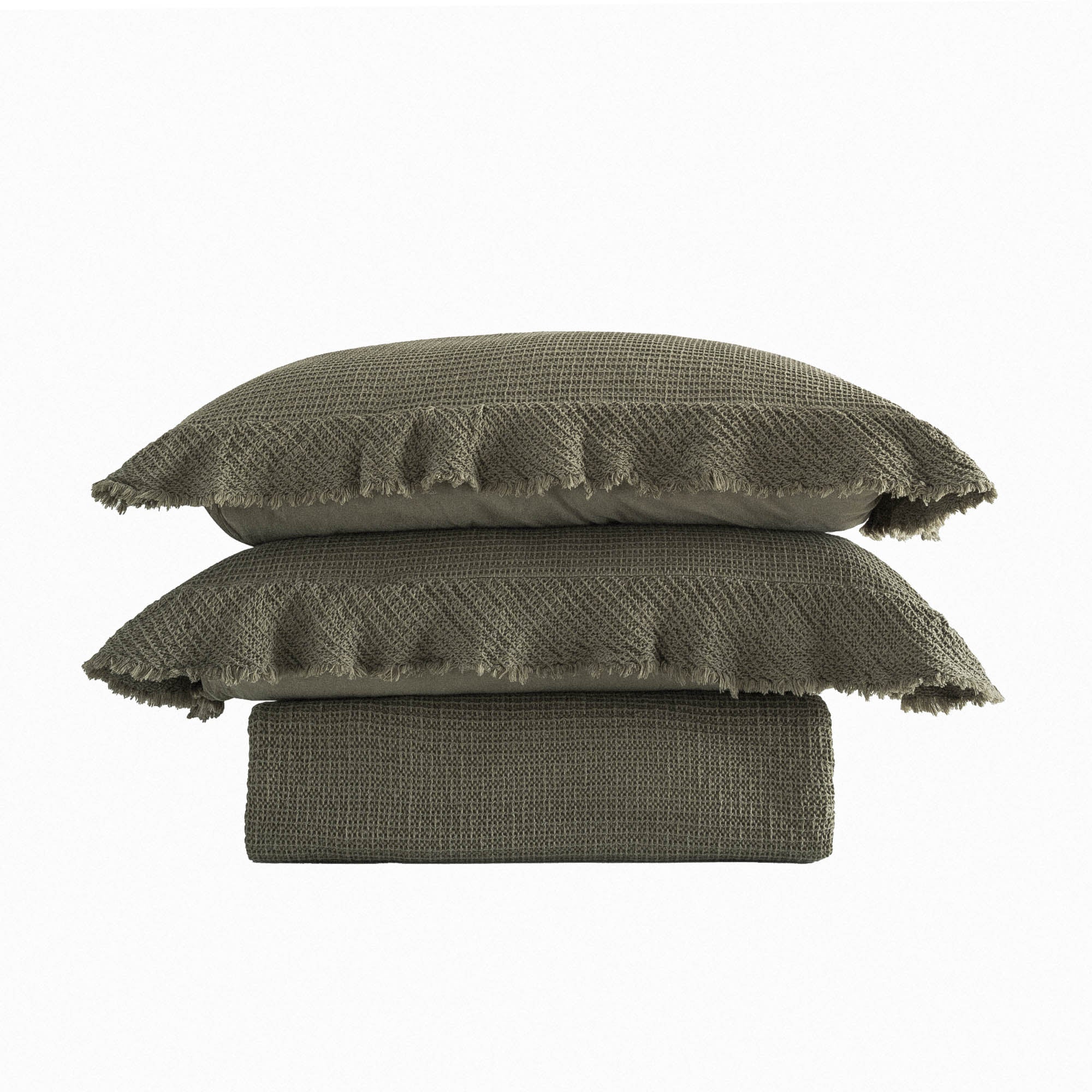 Dina Organic Cotton Pique Double Bedspread Green