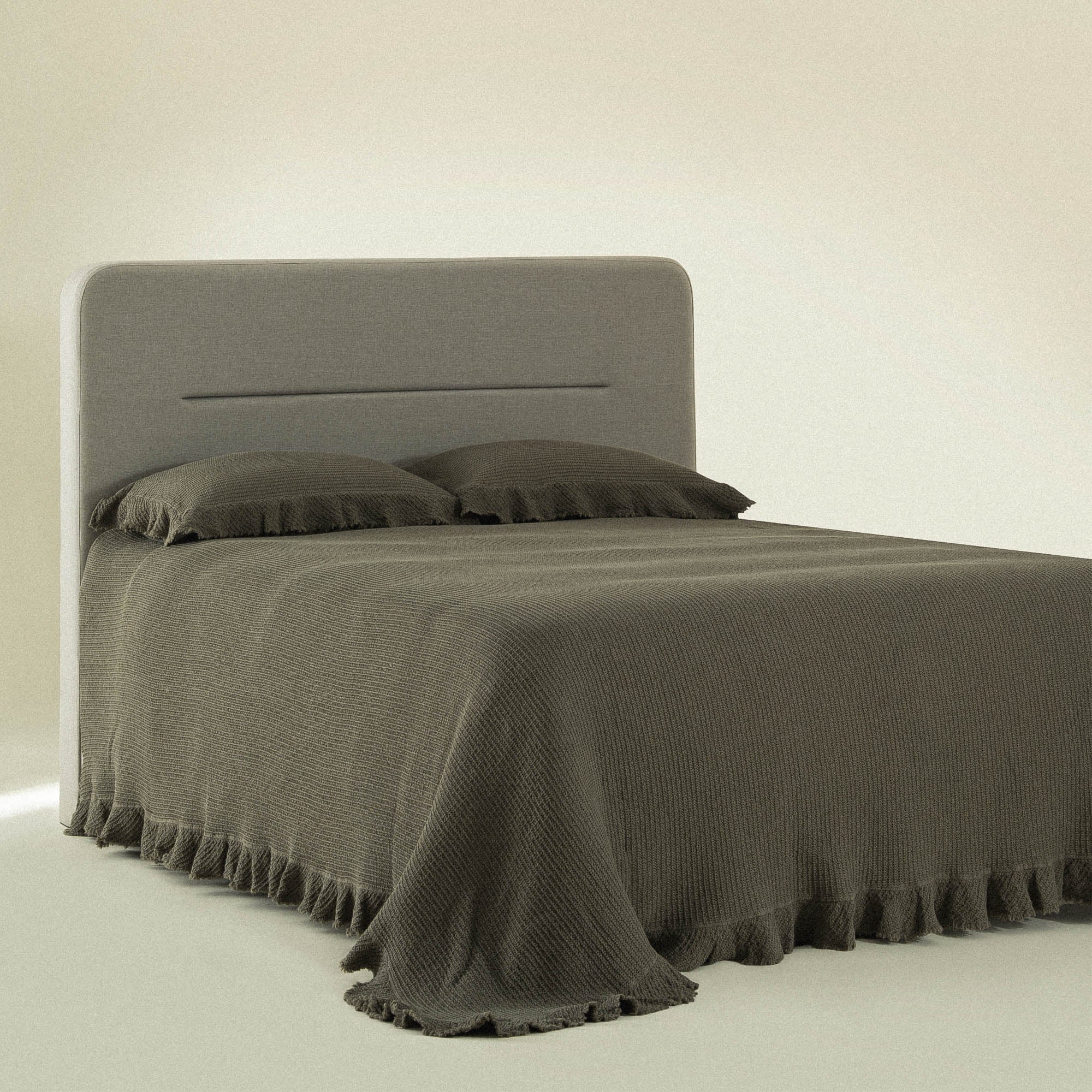 Dina Organic Cotton Pique Double Bedspread Green