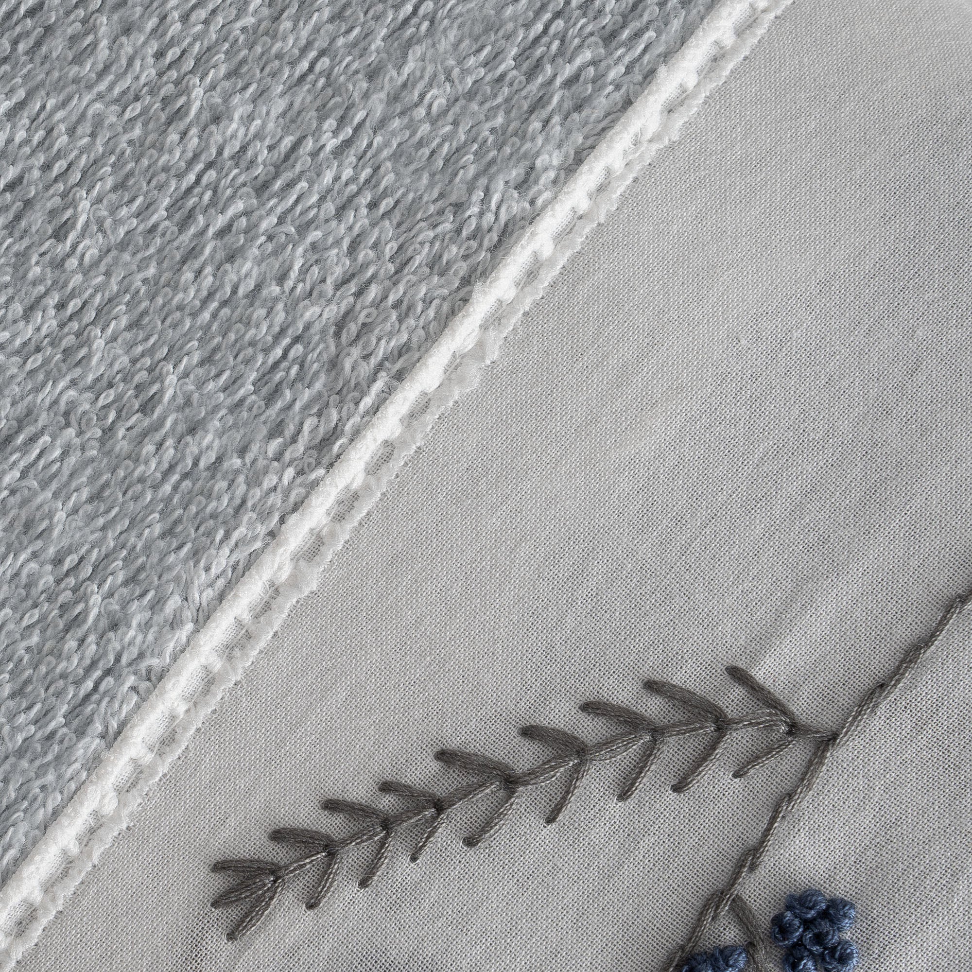 Derin Hand Face Towel 100% Organic Cotton Hand Embroidery Cream 50x90 Cm