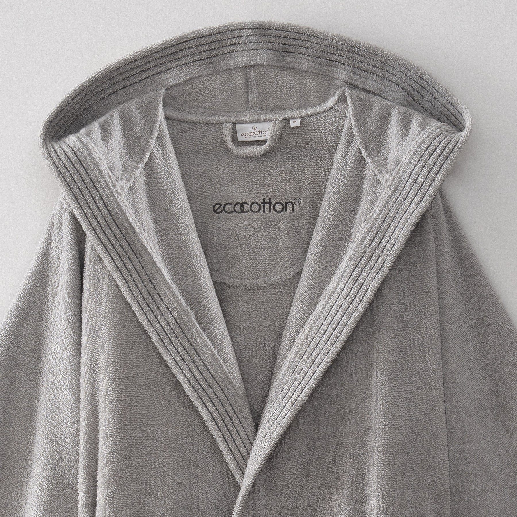 Ecosoft Organic Turkish Cotton Men's Bathrobe Gray