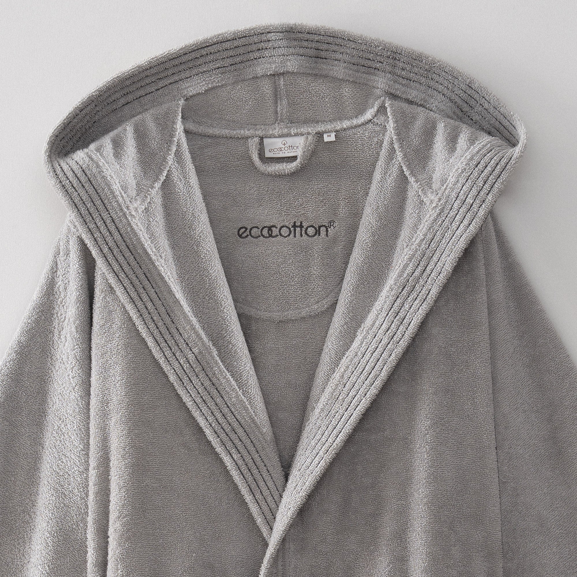 Ecosoft Organic Turkish Cotton Men's Bathrobe Gray