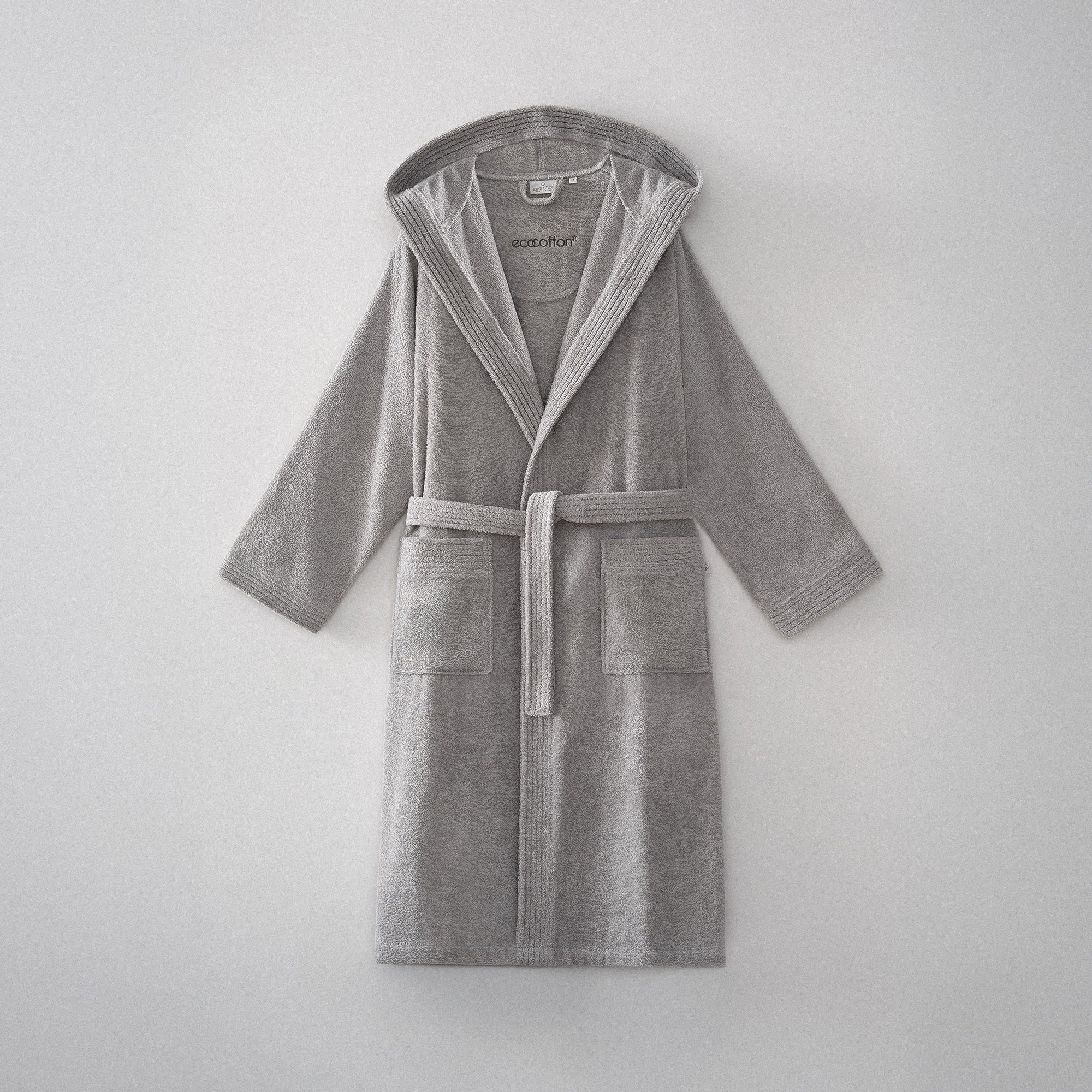 Ecosoft Organic Turkish Cotton Men's Bathrobe Gray