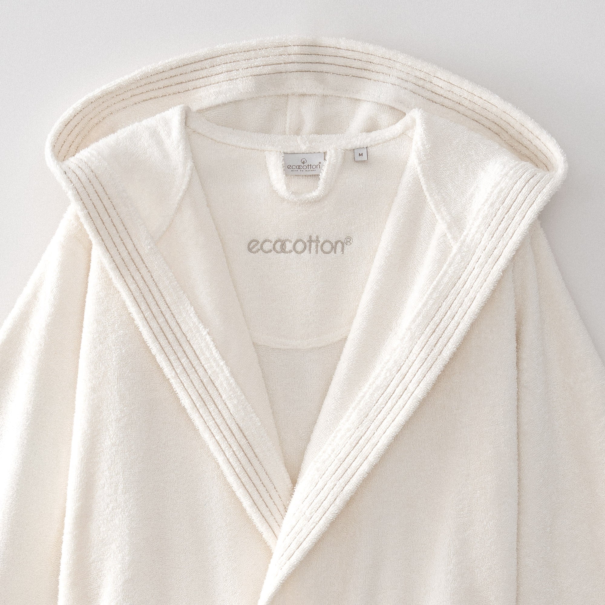 Ecosoft Organic Turkish Cotton Men's Bathrobe Cream