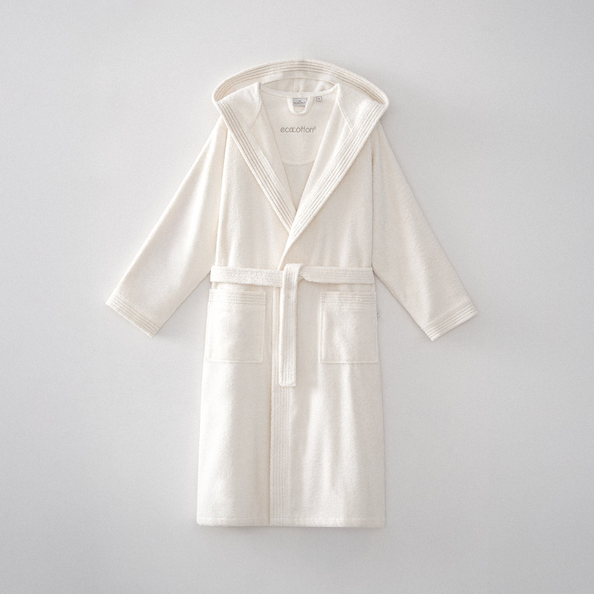 Ecosoft Organic Turkish Cotton Men's Bathrobe Cream
