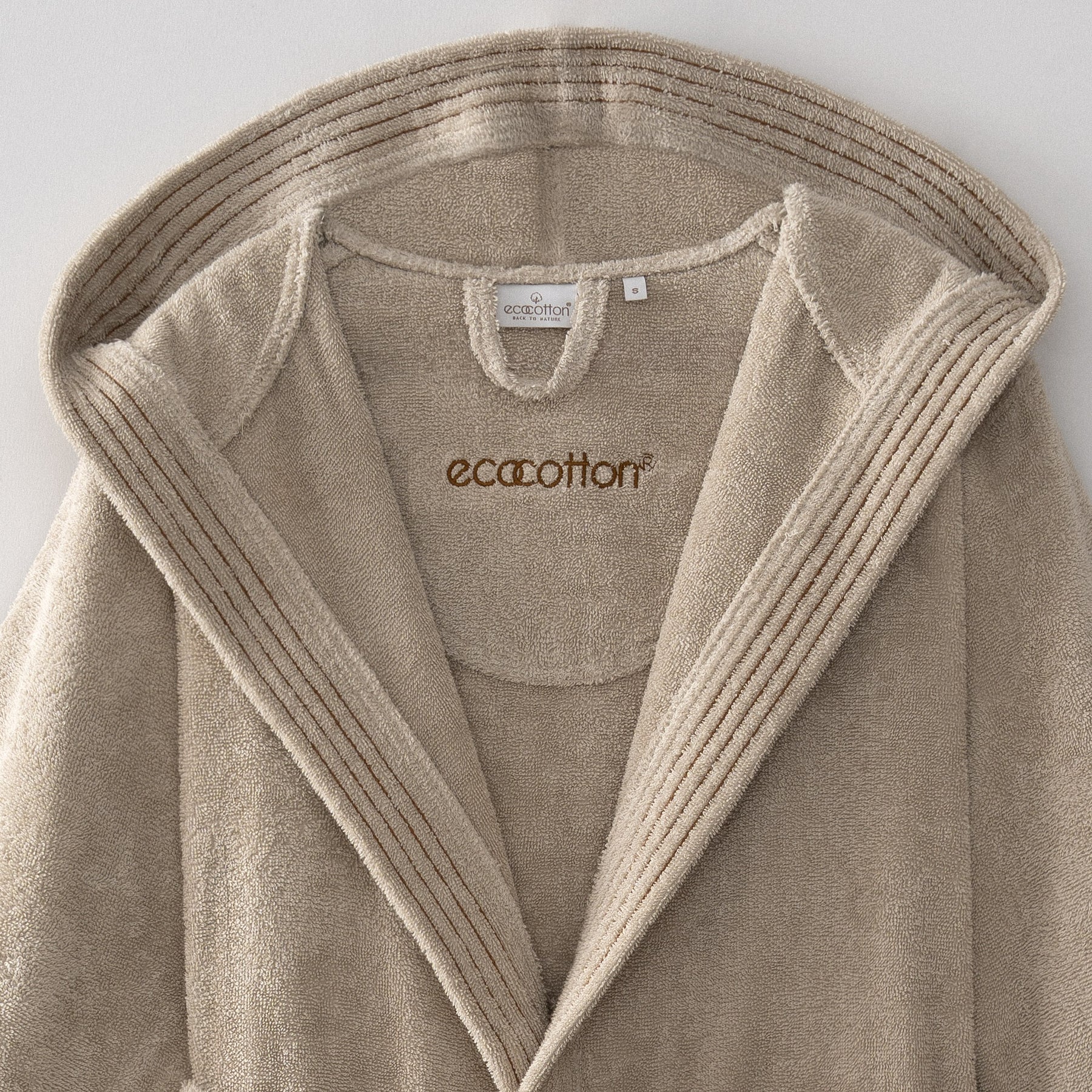 Ecosoft Organic Turkish Cotton Women's Bathrobe Beige