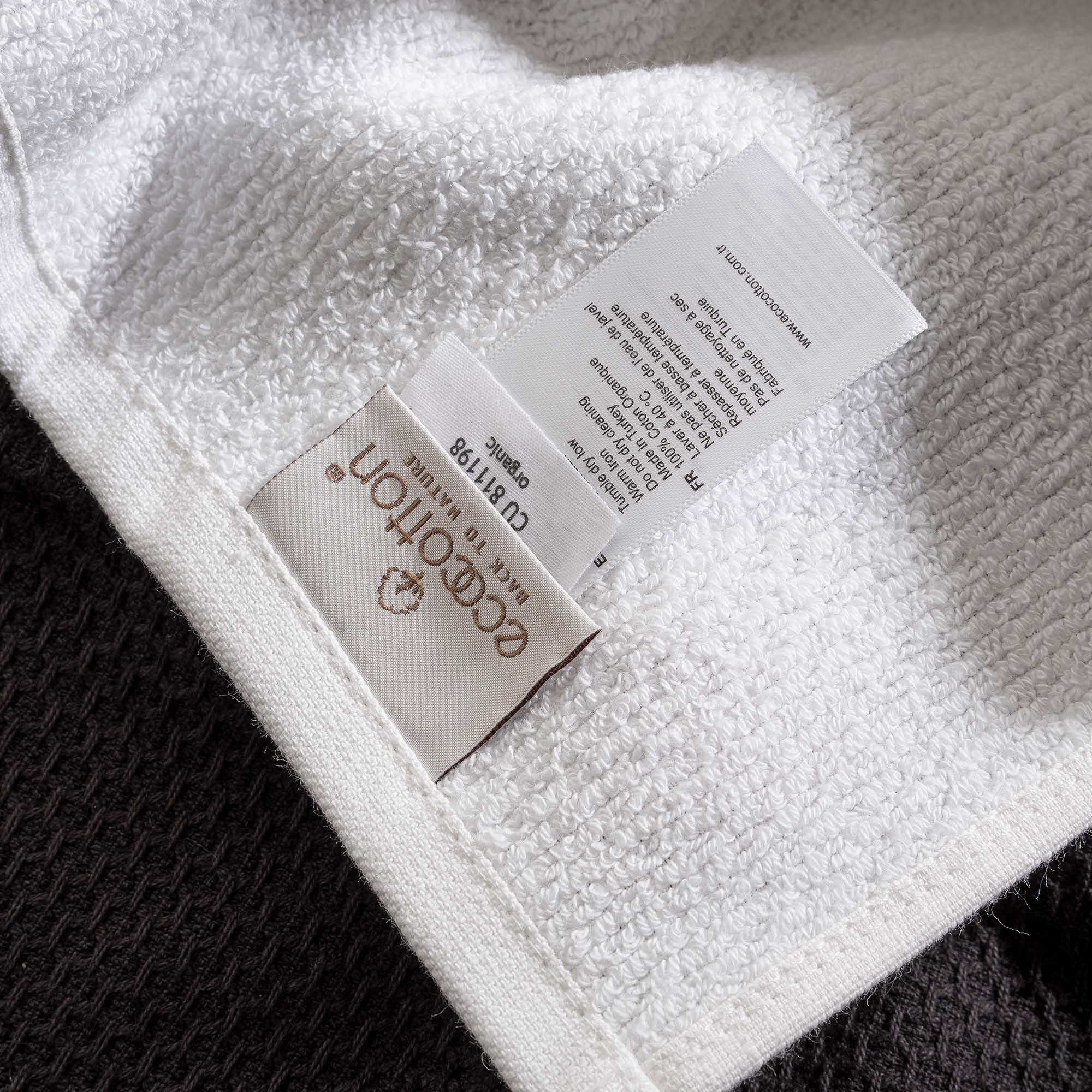 Elvin 2-Pack Drying Towel Set 100% Cotton Printed Black-Cream 40X60 Cm