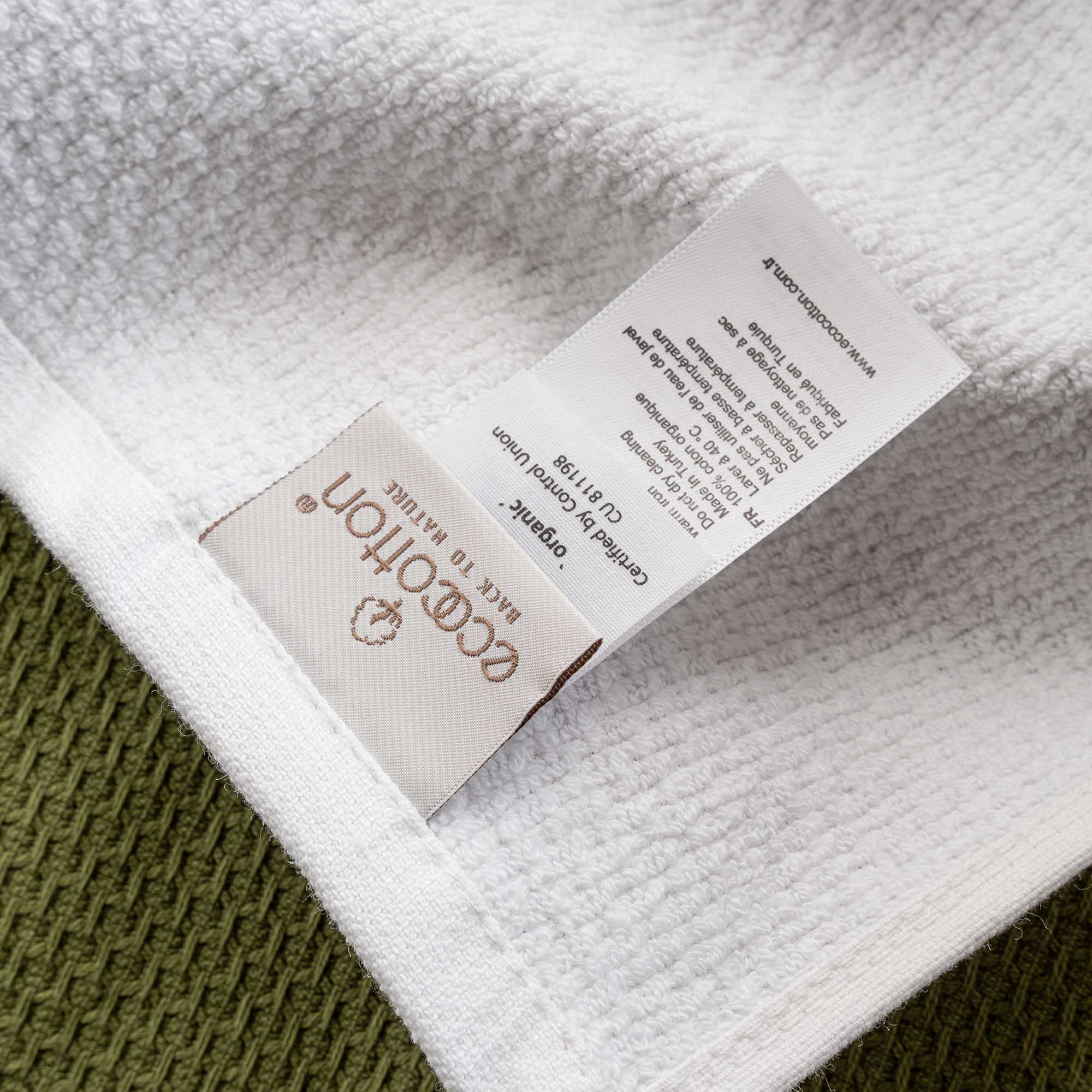 Elvin 2-Pack Drying Towel Set 100% Cotton Printed Green-Cream 40X60 Cm