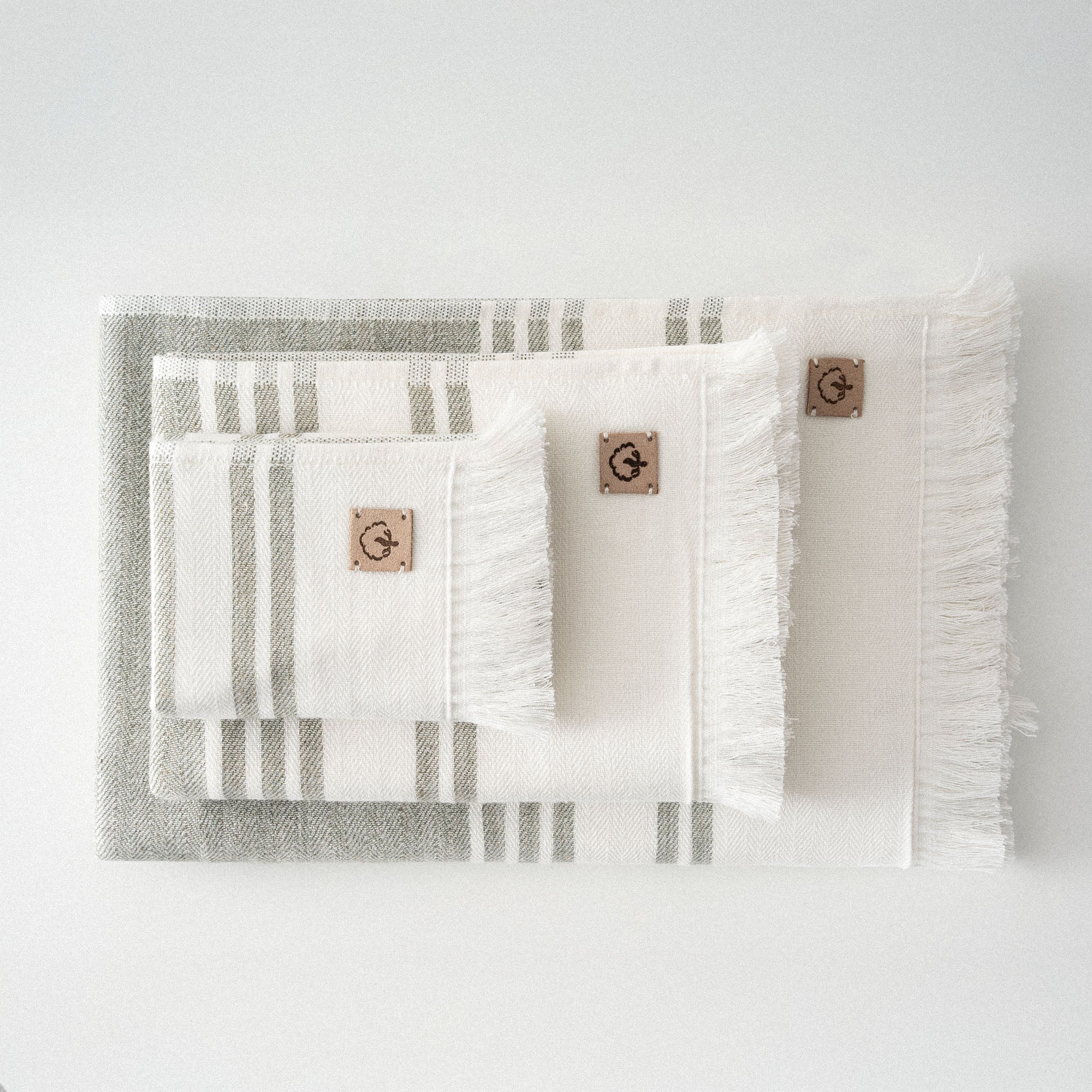 Erva Organic Cotton Linen Bath Towel Set of 3 Khaki