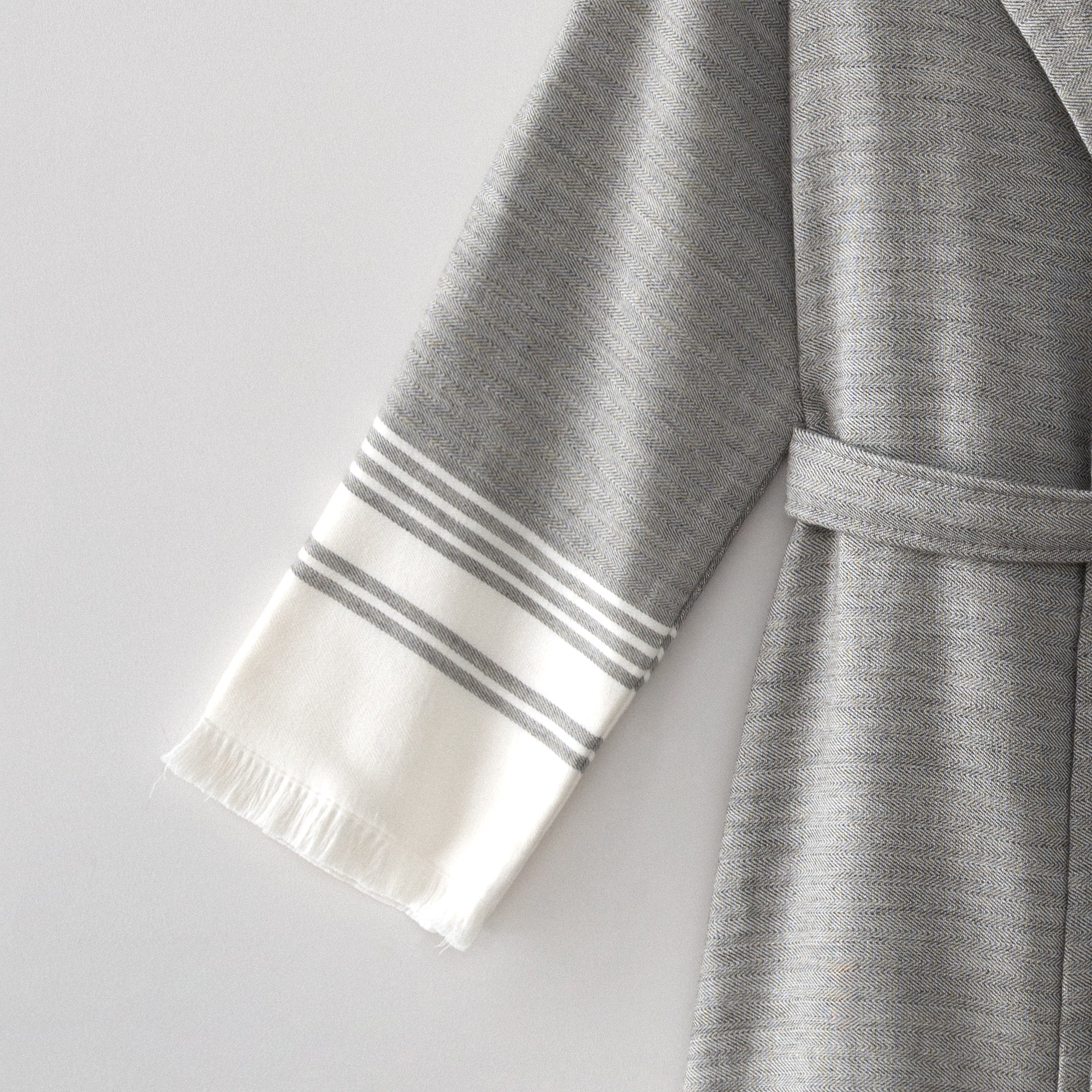 Erva Organic Turkish Cotton Linen Men's Bathrobe Anthracite