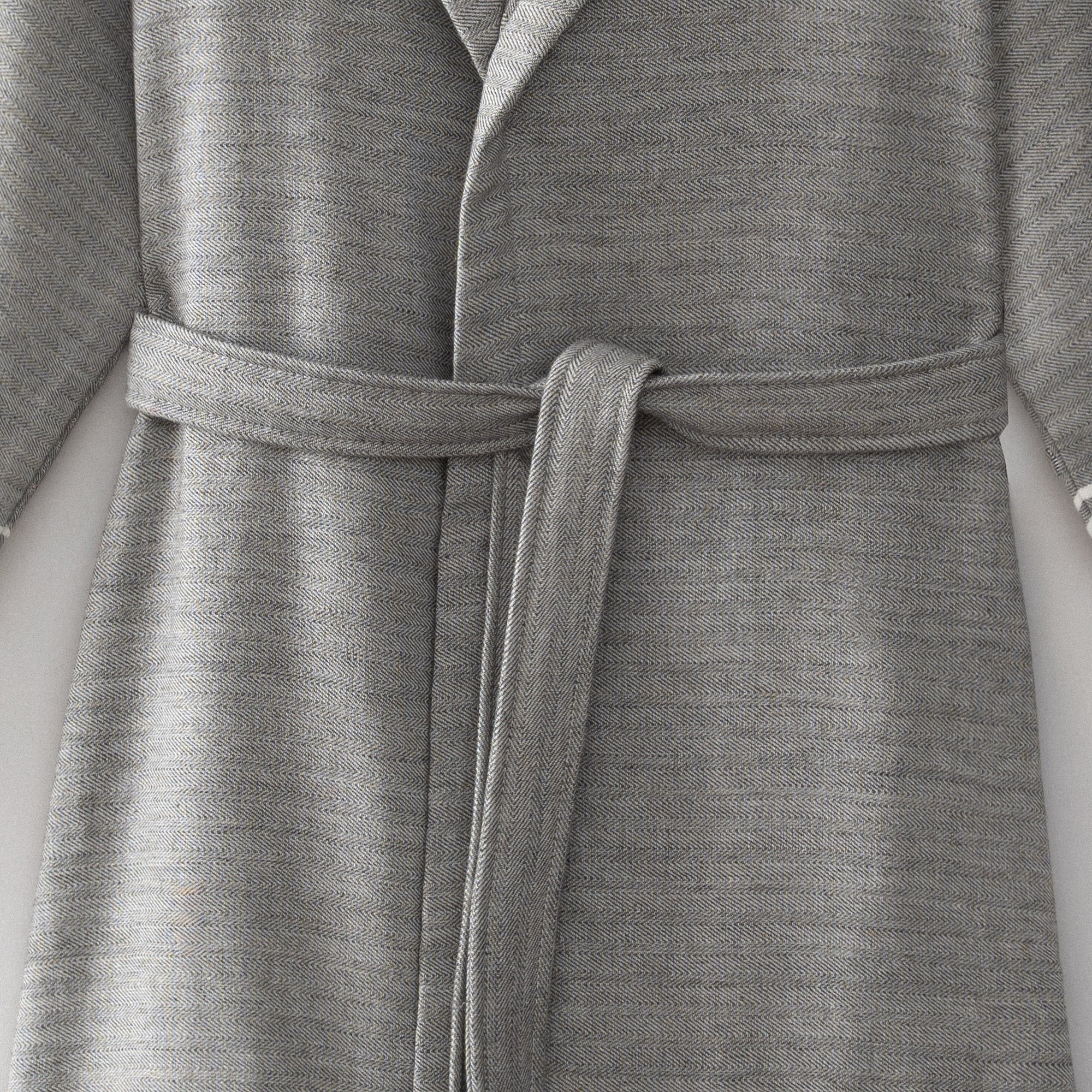 Erva Organic Turkish Cotton Linen Men's Bathrobe Anthracite