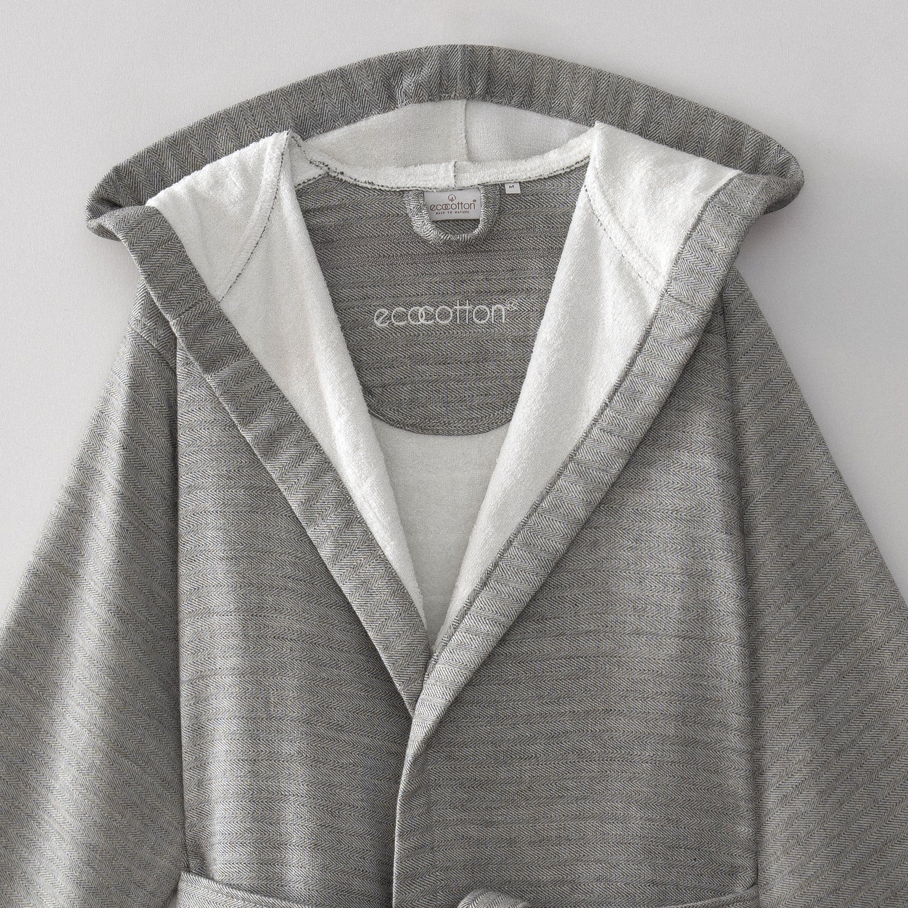 Erva Organic Turkish Cotton Linen Men's Bathrobe Anthracite