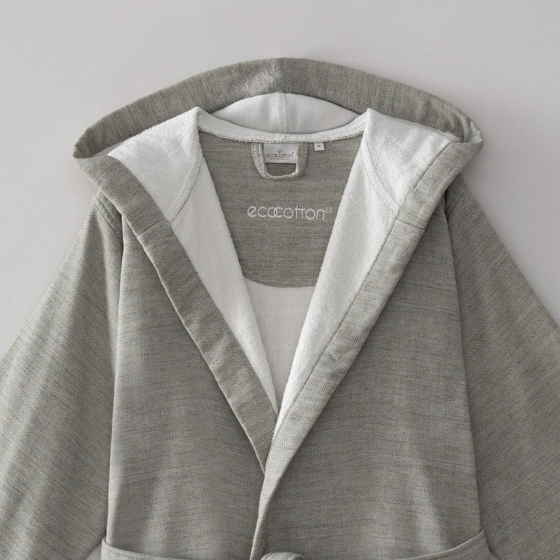 Erva Organic Turkish Cotton Linen Men's Bathrobe Khaki