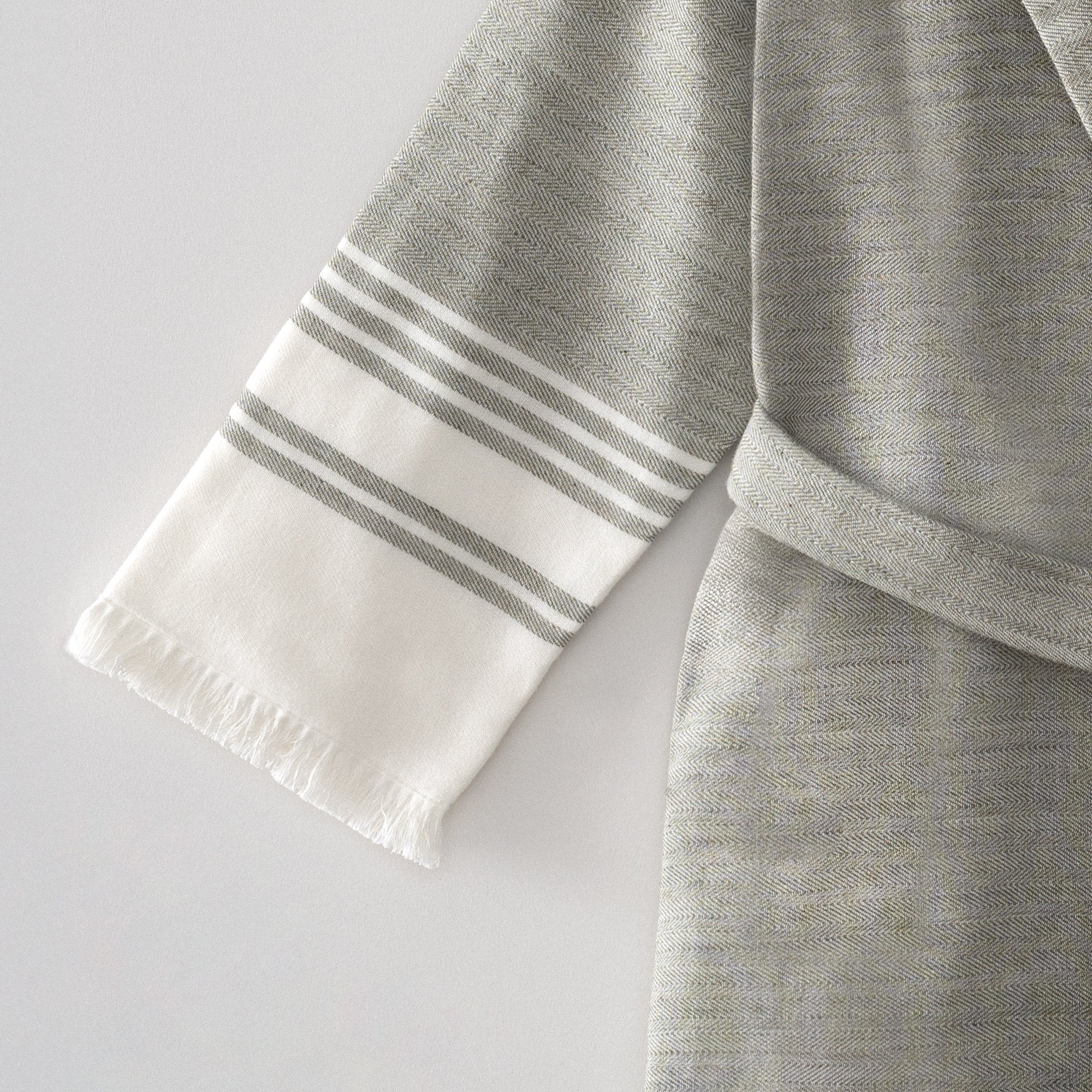 Erva Organic Turkish Cotton Linen Women's Bathrobe Khaki